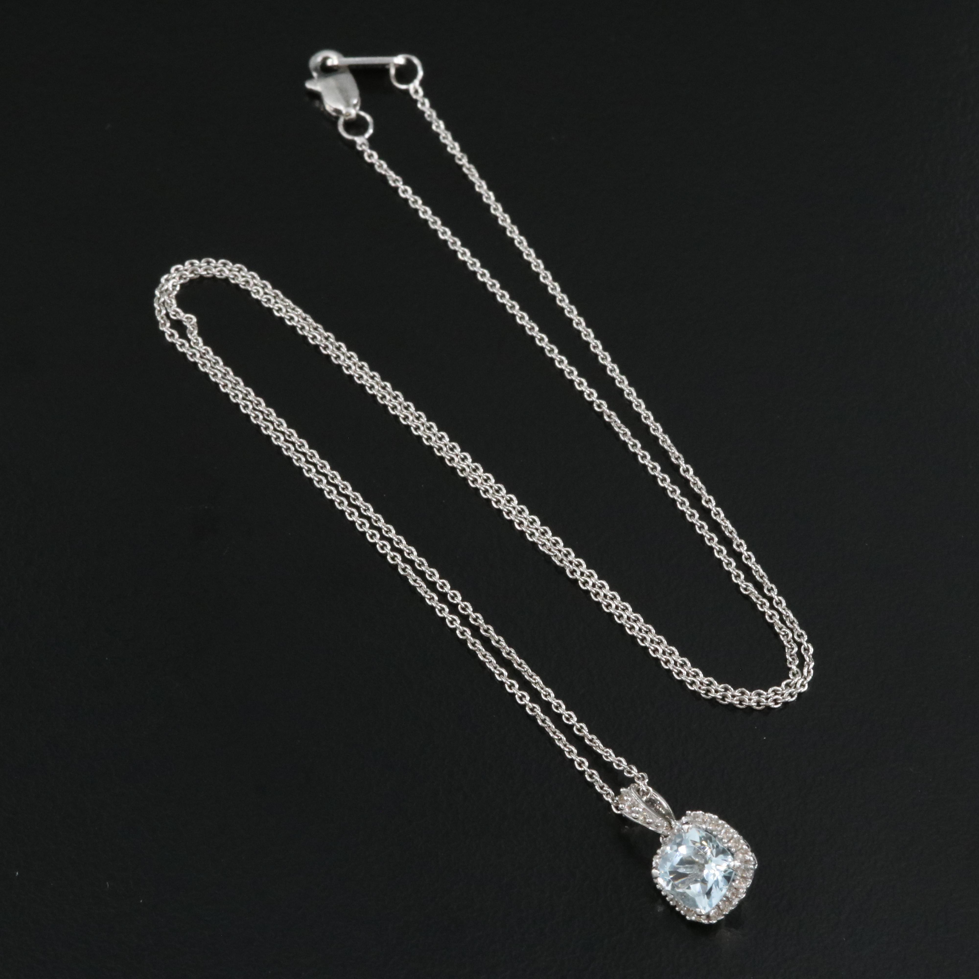 Sterling Aquamarine and Sapphire Necklace