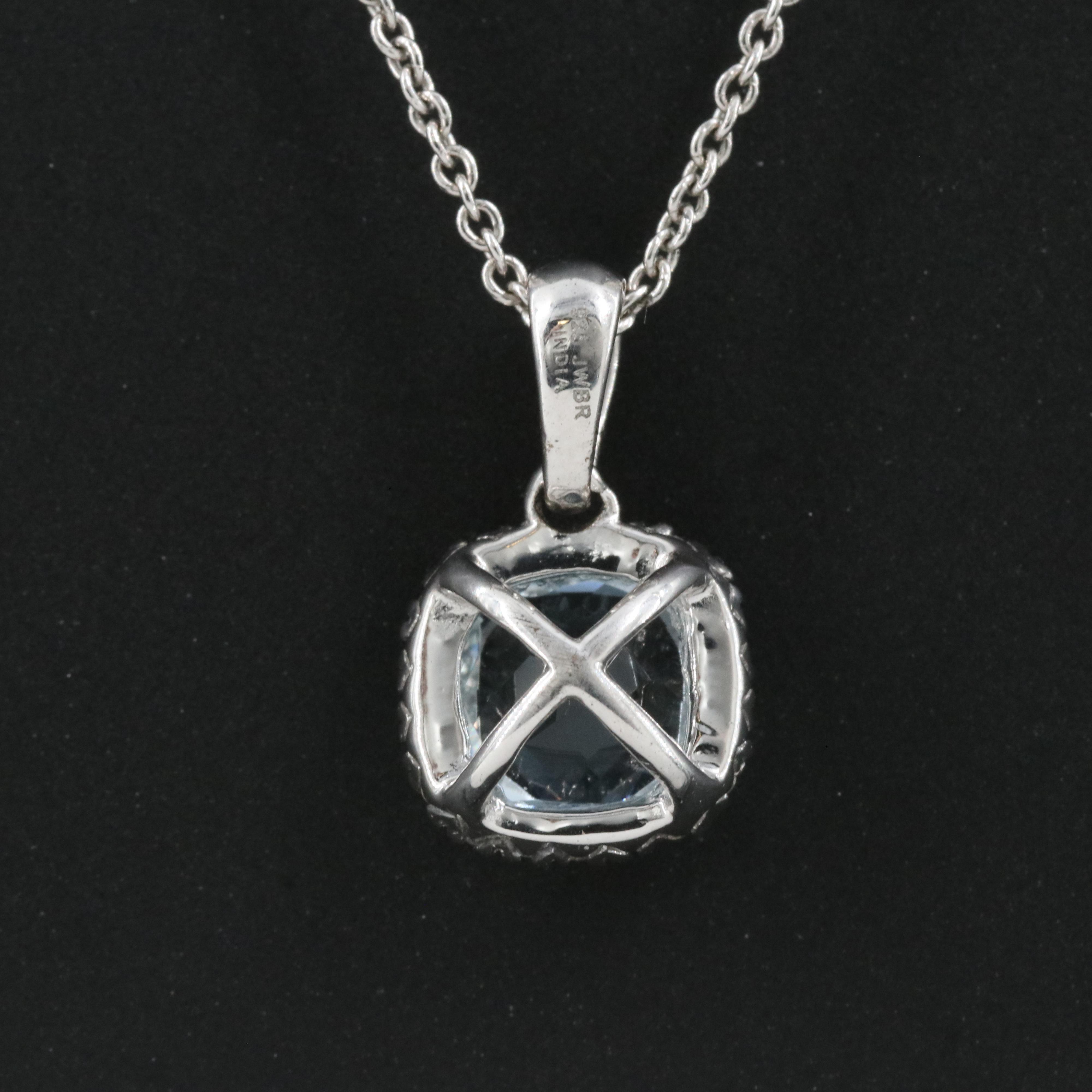 Sterling Aquamarine and Sapphire Necklace