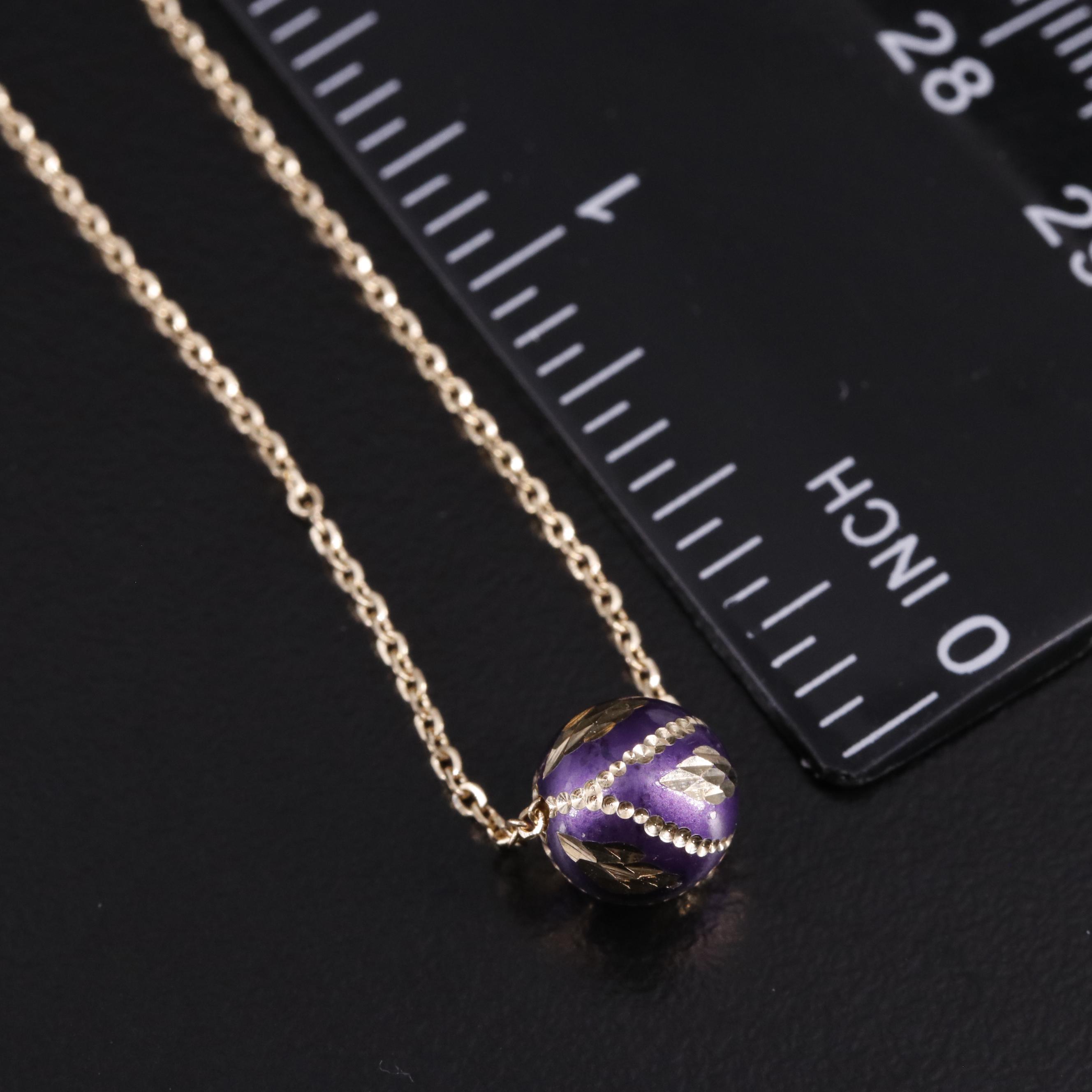 14K Bead Slide Pendant Necklace