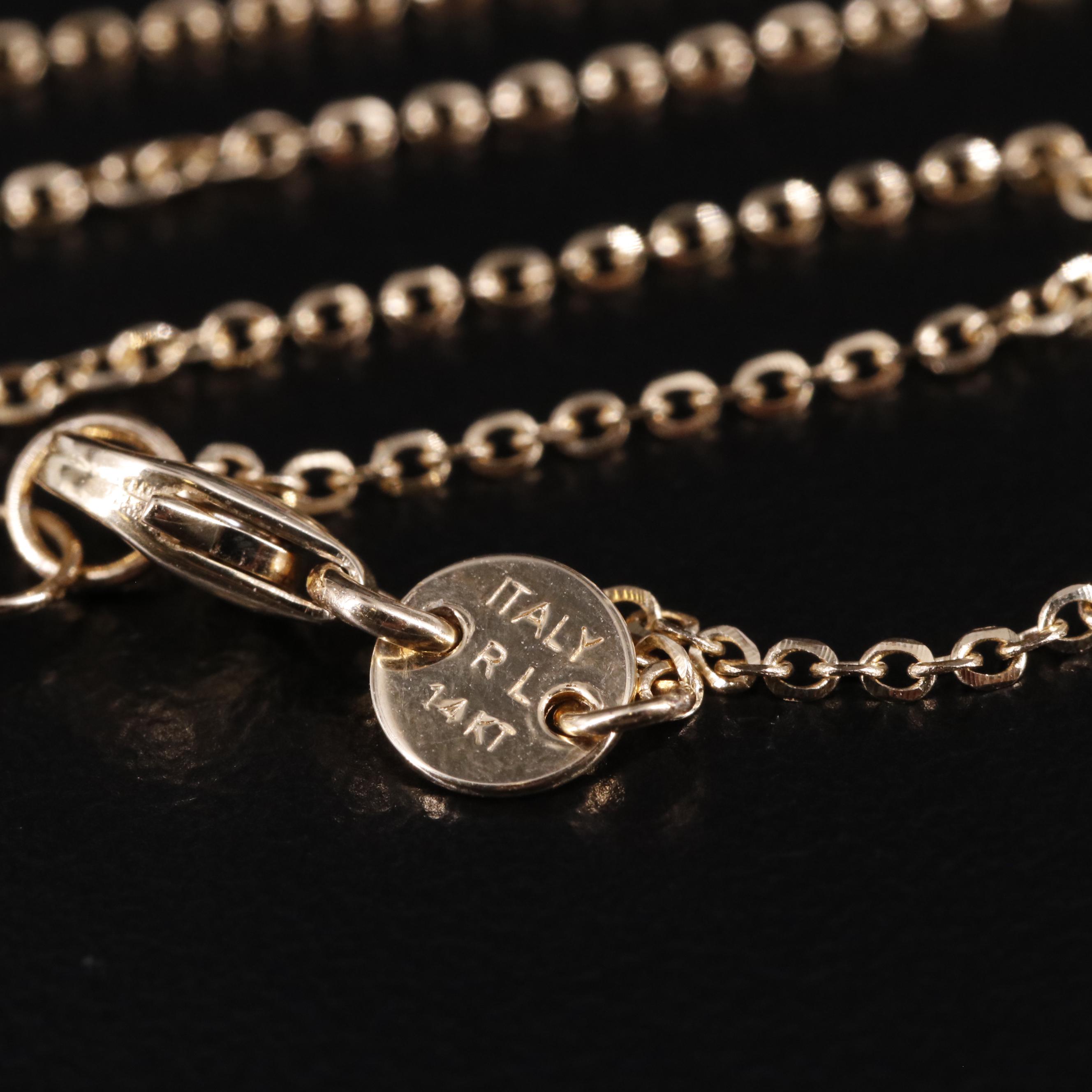 14K Bead Slide Pendant Necklace