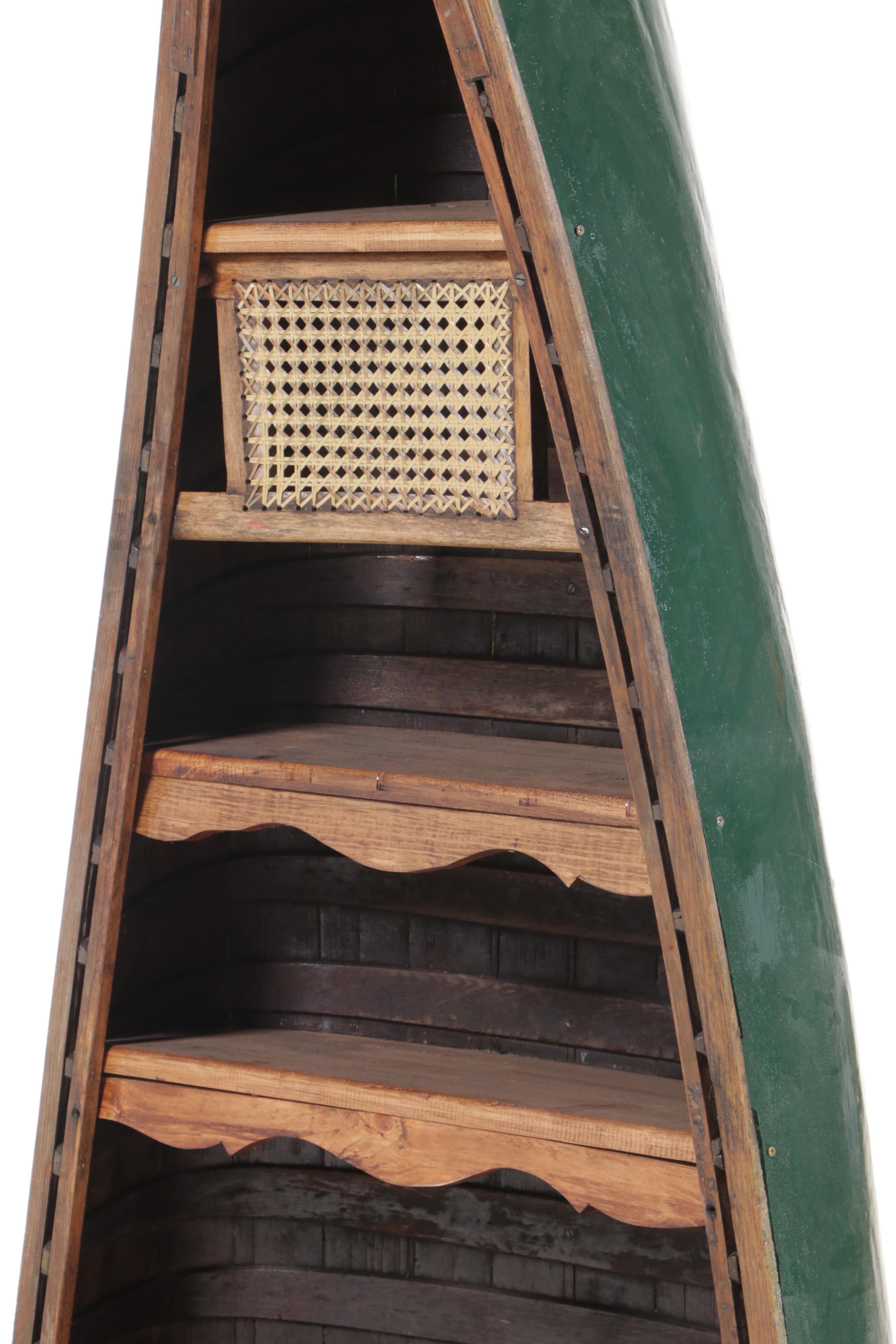 Canoe Hull Shaped Painted Wood Bookcase