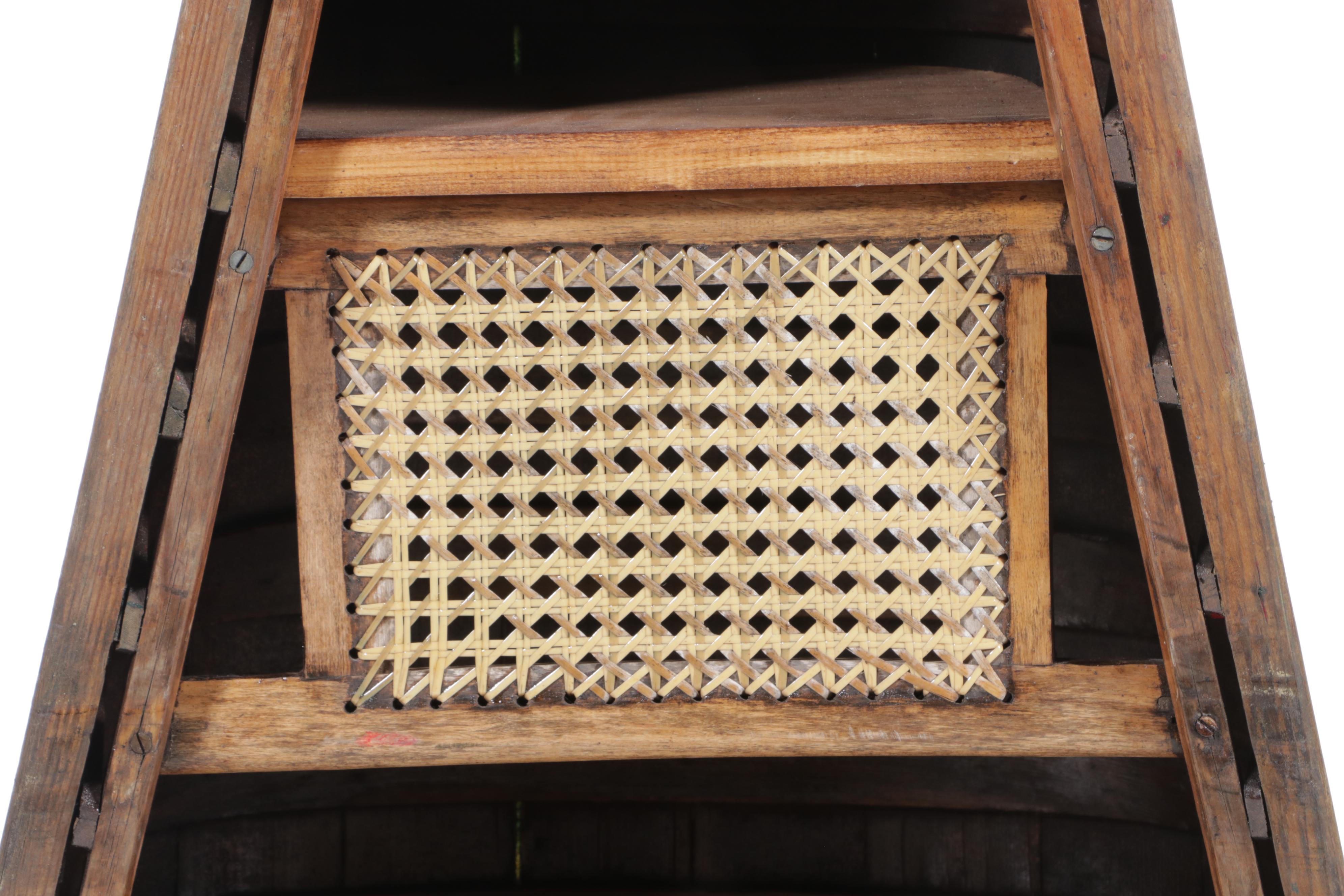 Canoe Hull Shaped Painted Wood Bookcase