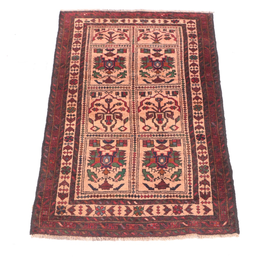 2'9 x 4'3 Hand-Knotted Afghan Baluch Accent Rug