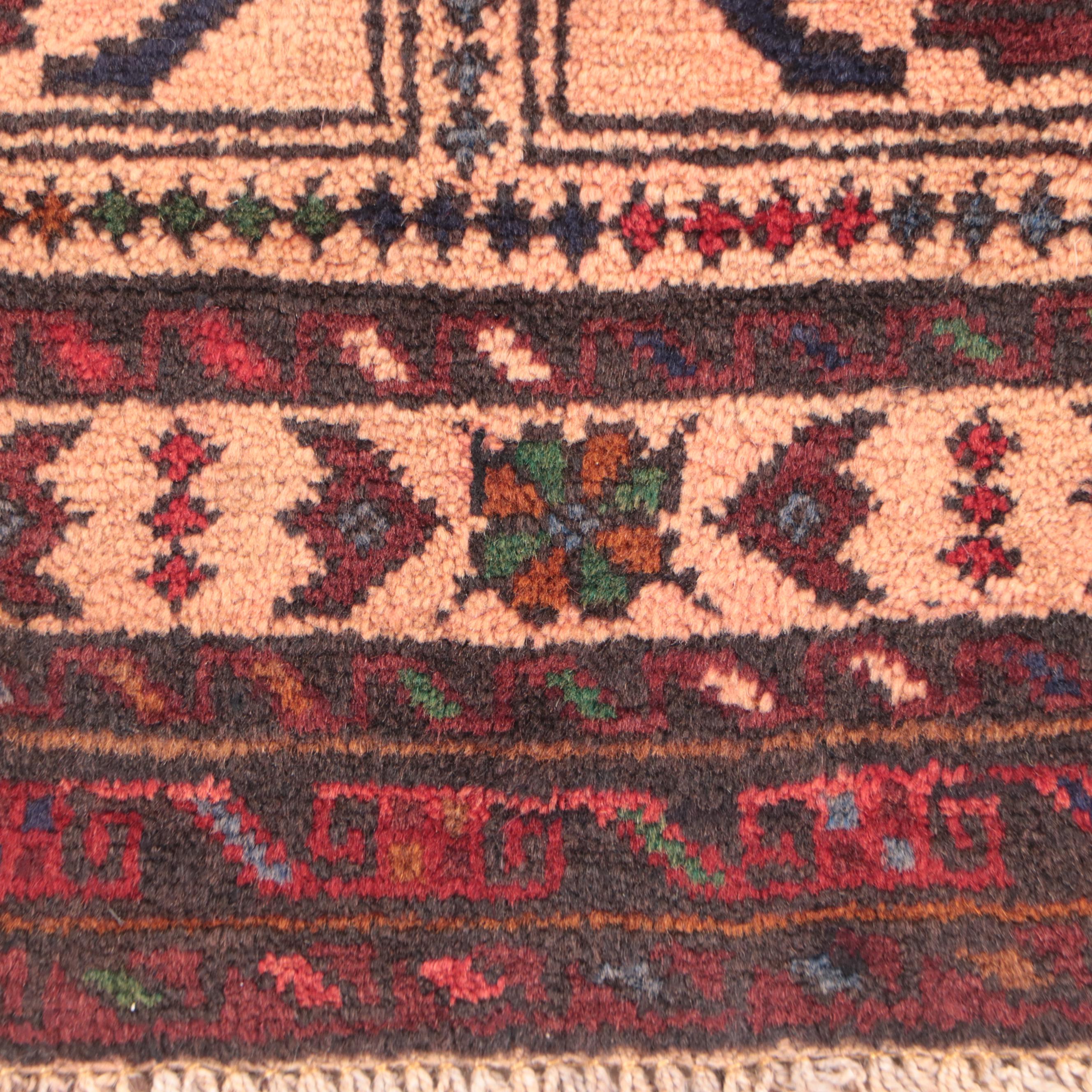 2'9 x 4'3 Hand-Knotted Afghan Baluch Accent Rug