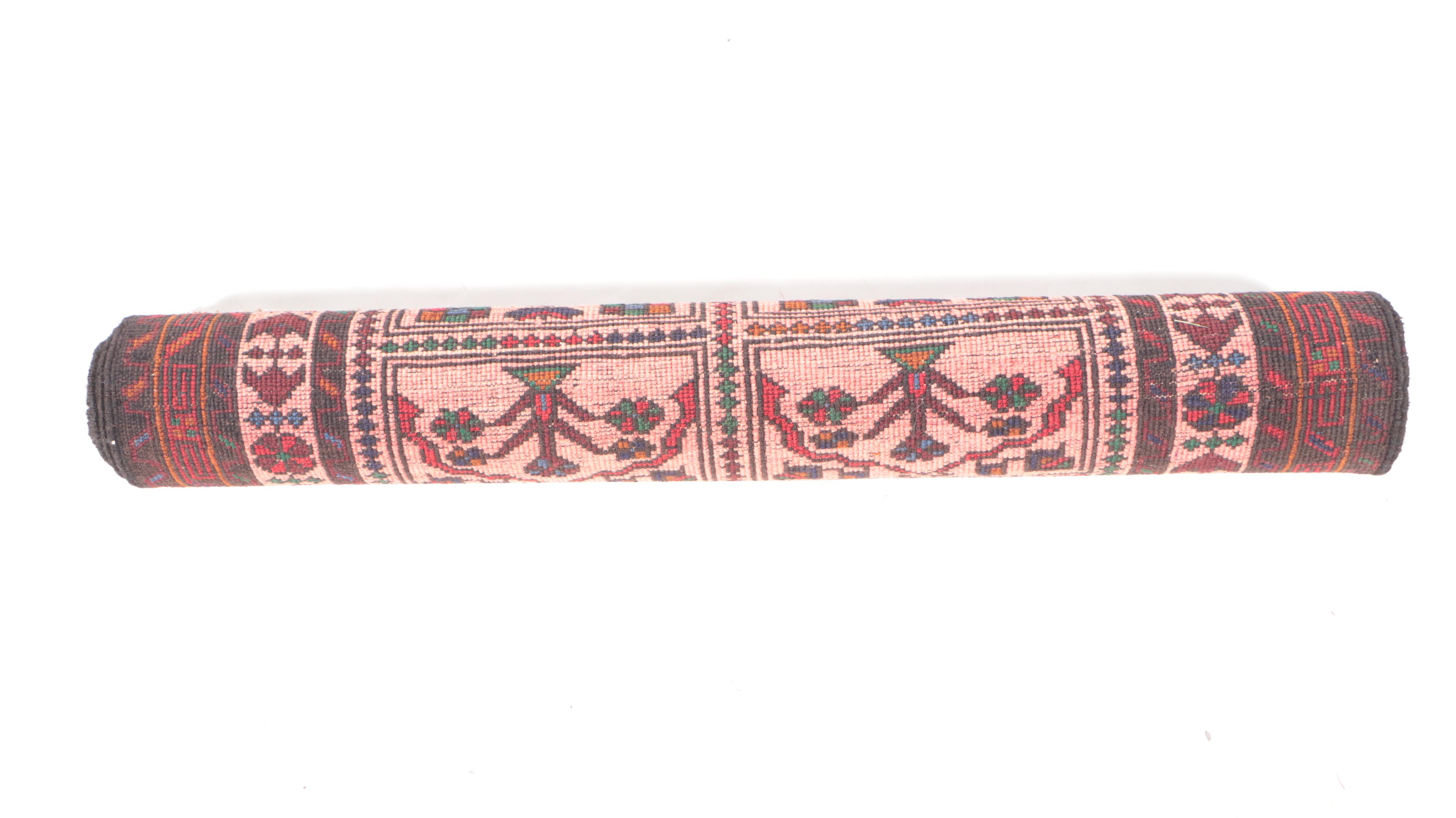 2'9 x 4'3 Hand-Knotted Afghan Baluch Accent Rug