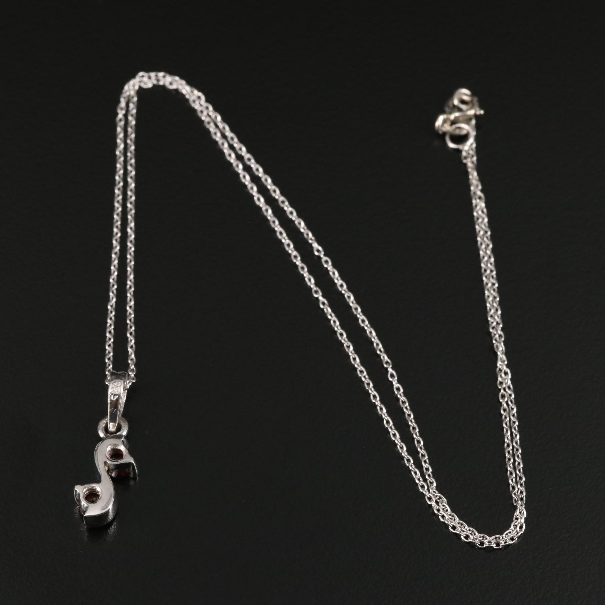 Sterling Garnet Pendant Necklace
