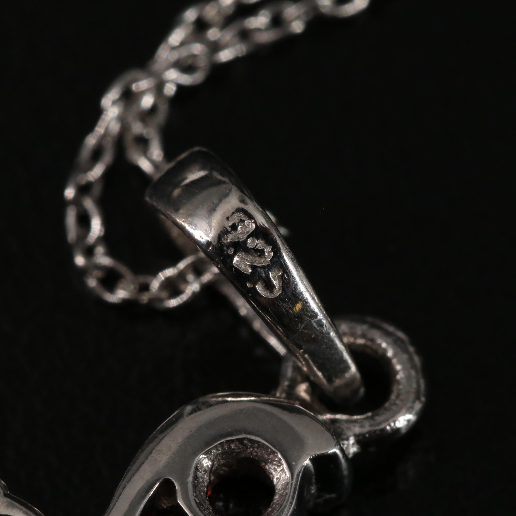 Sterling Garnet Pendant Necklace