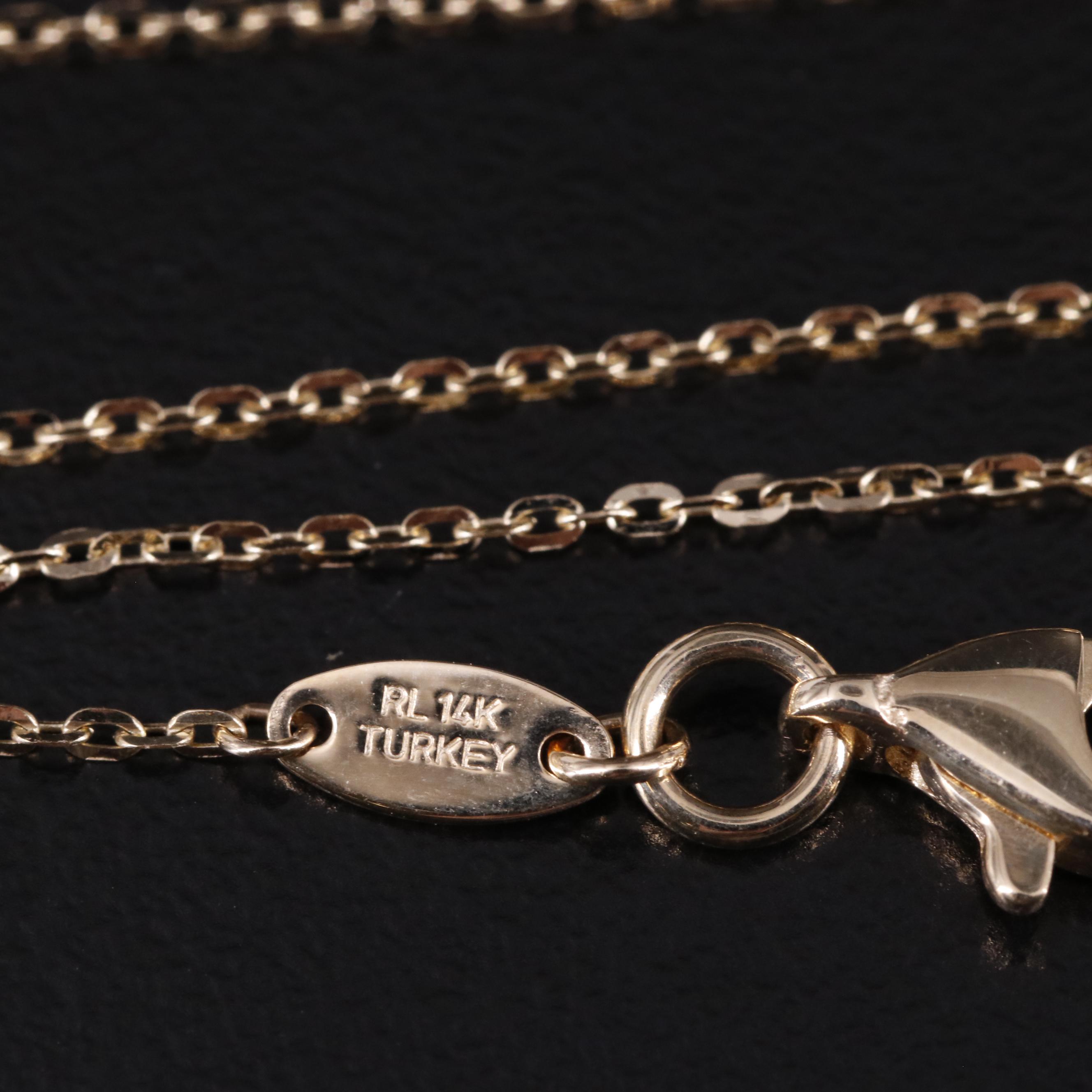 14K Textured Orb Slide Pendant Necklace