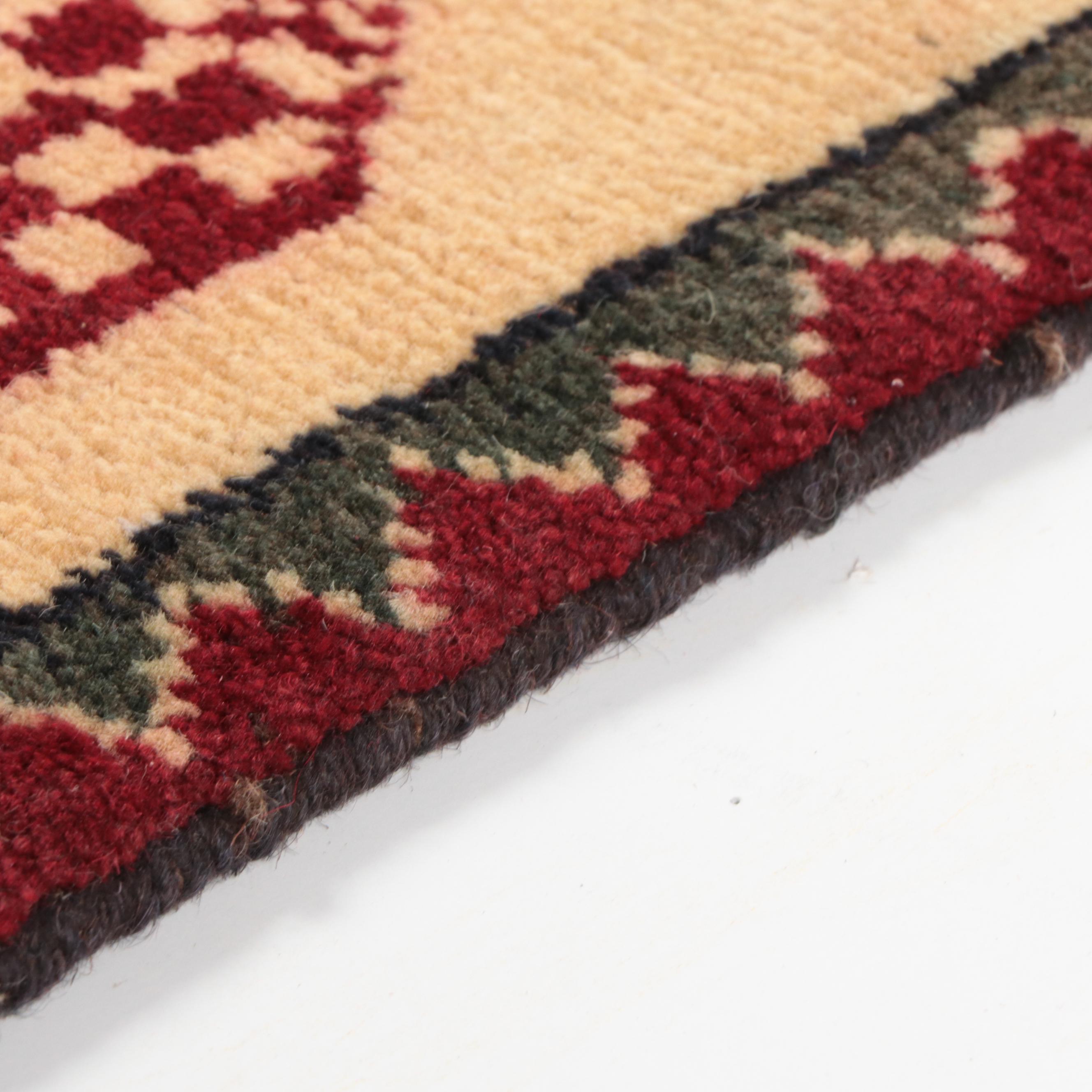 2' x 2'9 Hand-Knotted Afghan Pictorial War Rug