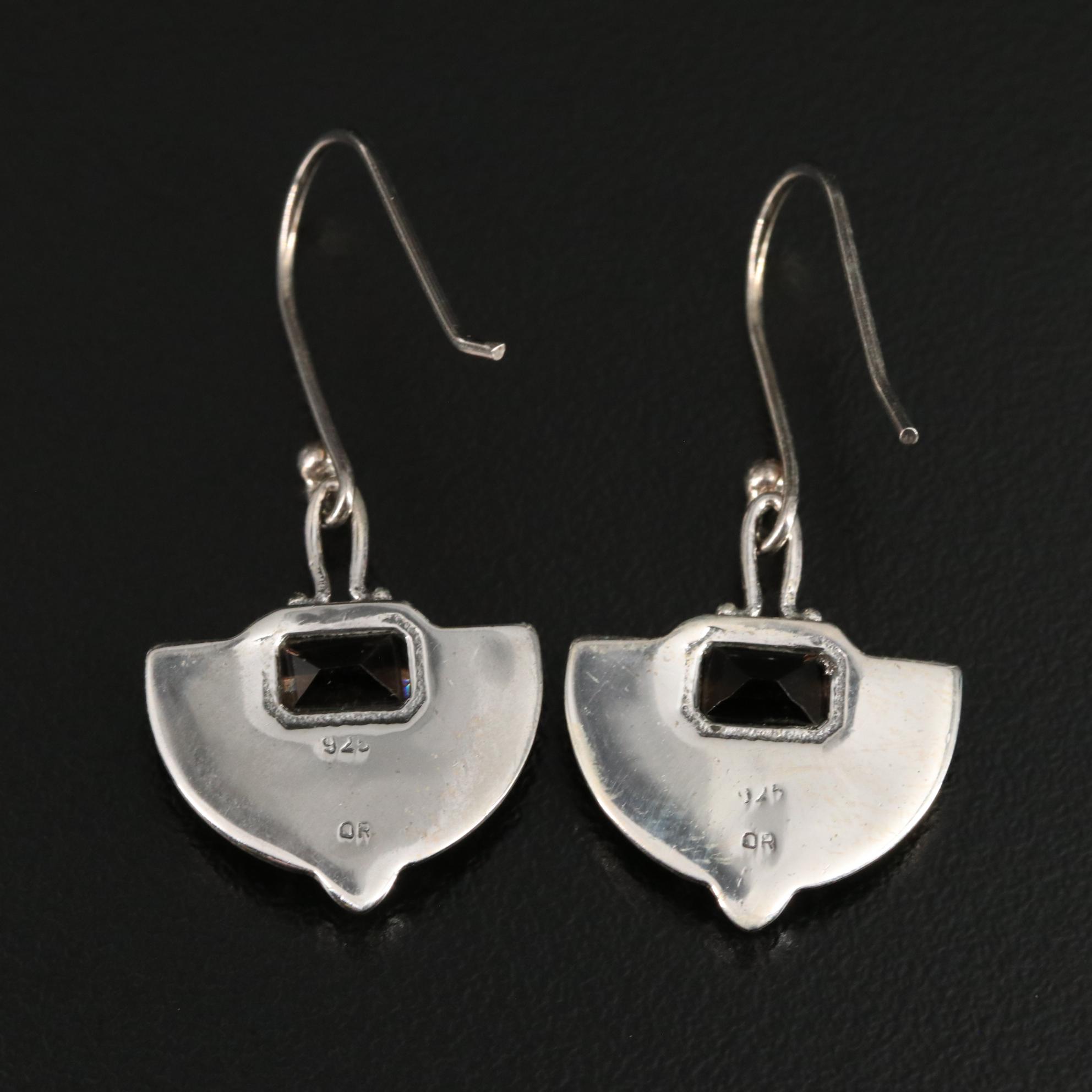 Sterling Smoky Quartz Drop Earrings
