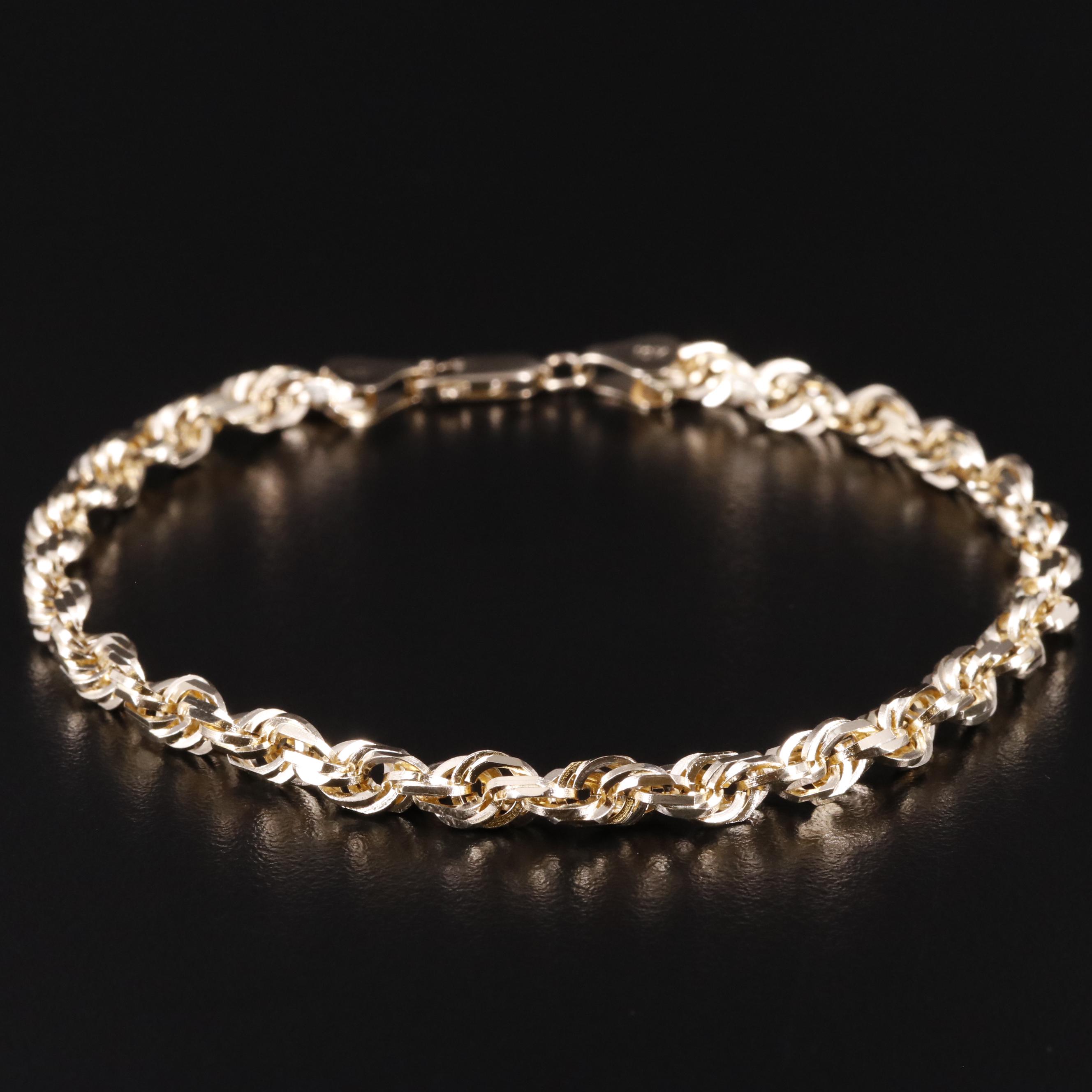 14K French Rope Chain Bracelet