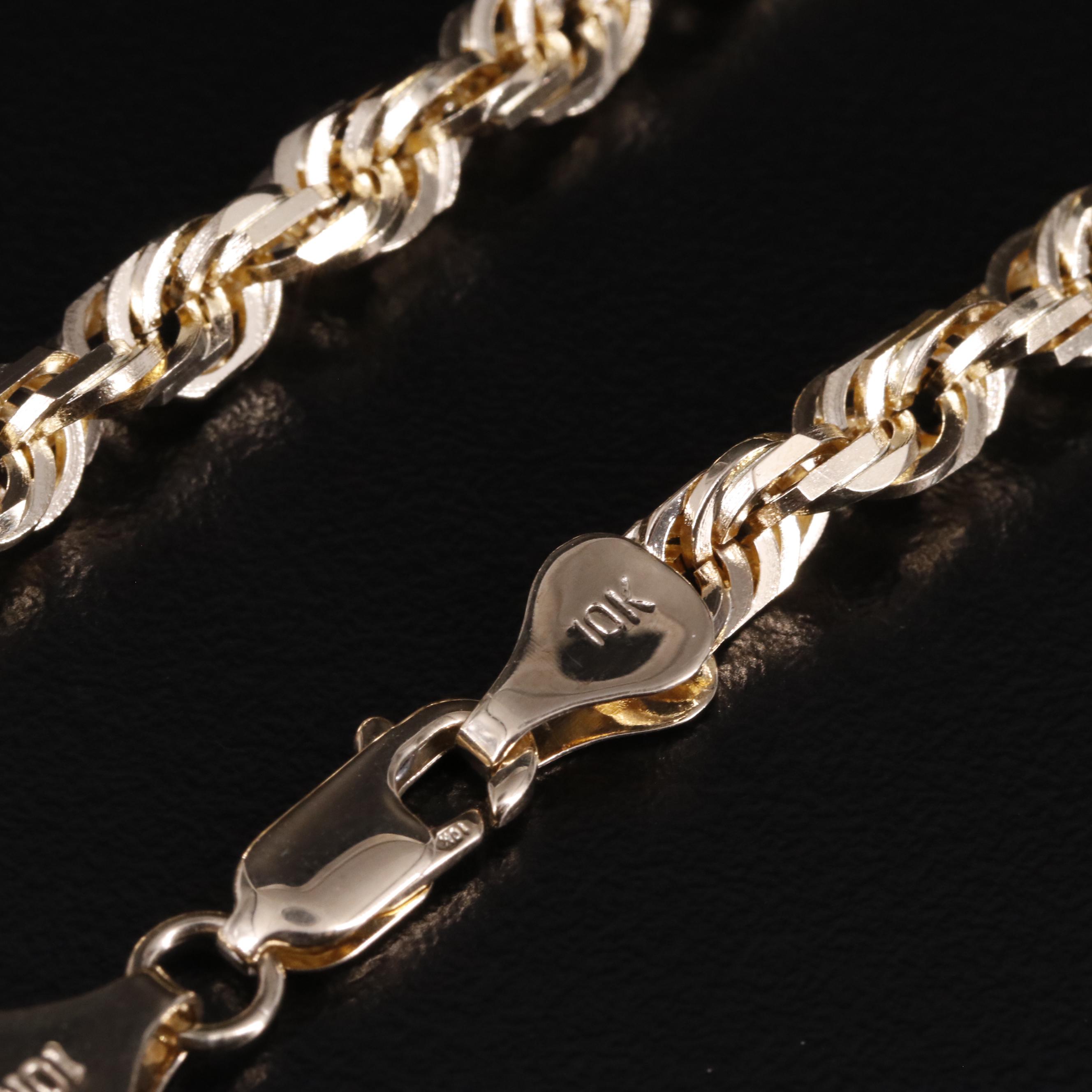 14K French Rope Chain Bracelet