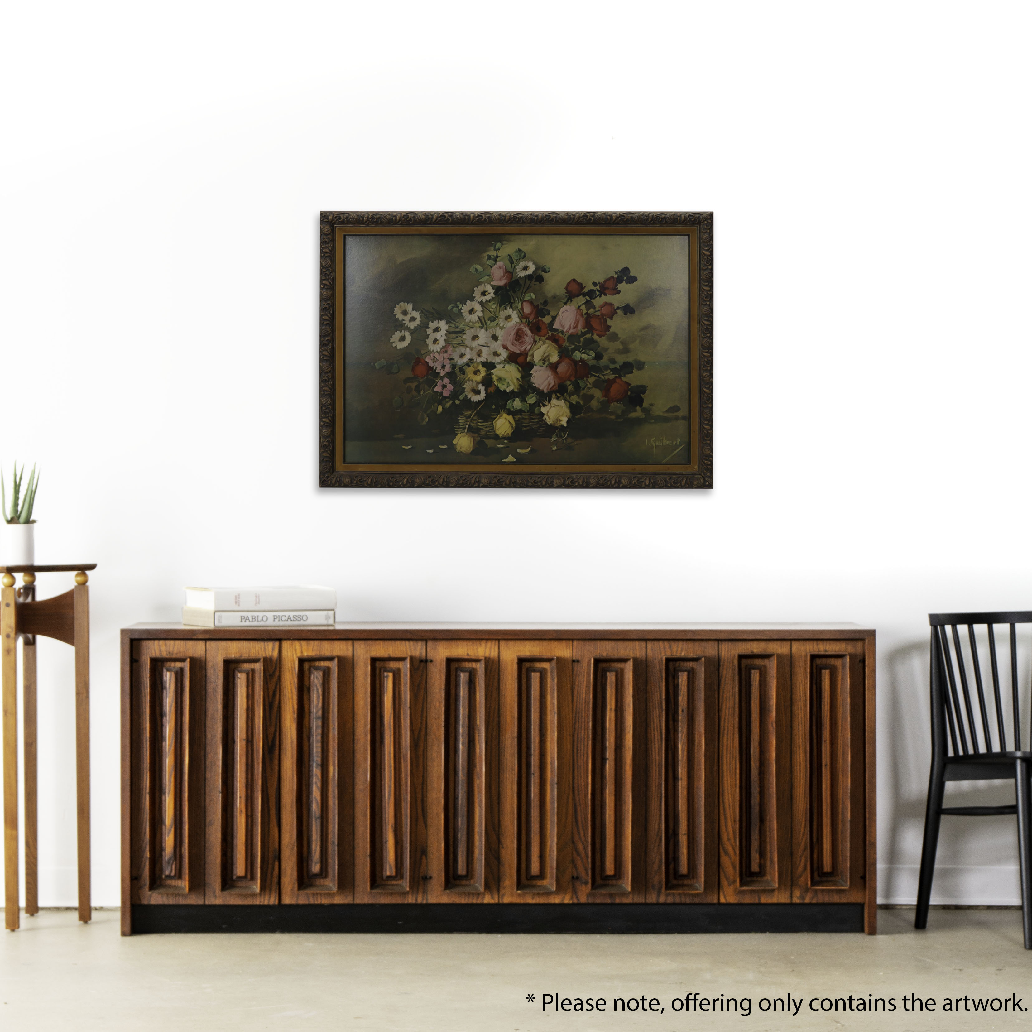 Still Life of Flower Arrangement Offset Lithograph, Circa 1970