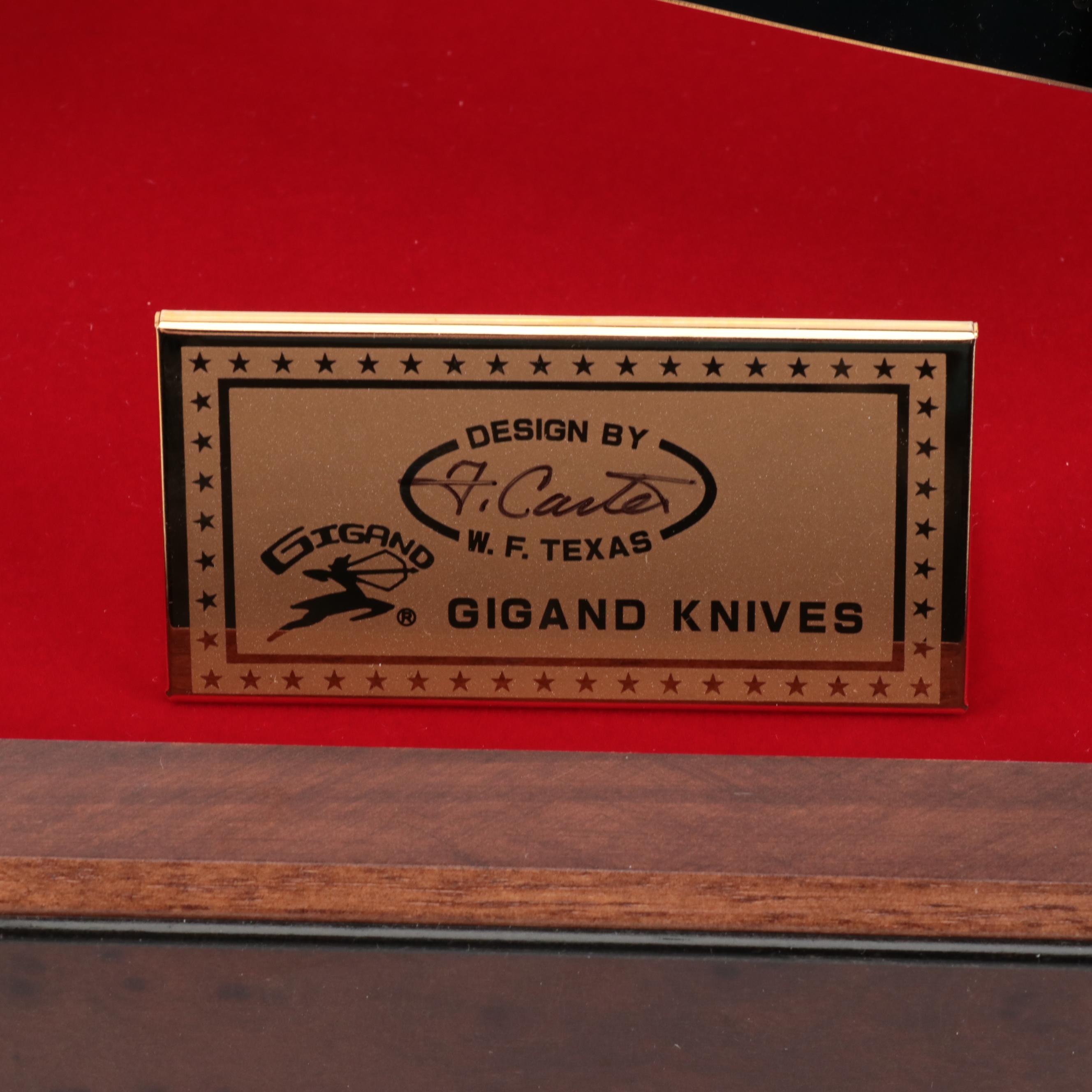 Gigand Jim Bowie Commemorative Bowie Knife and Display