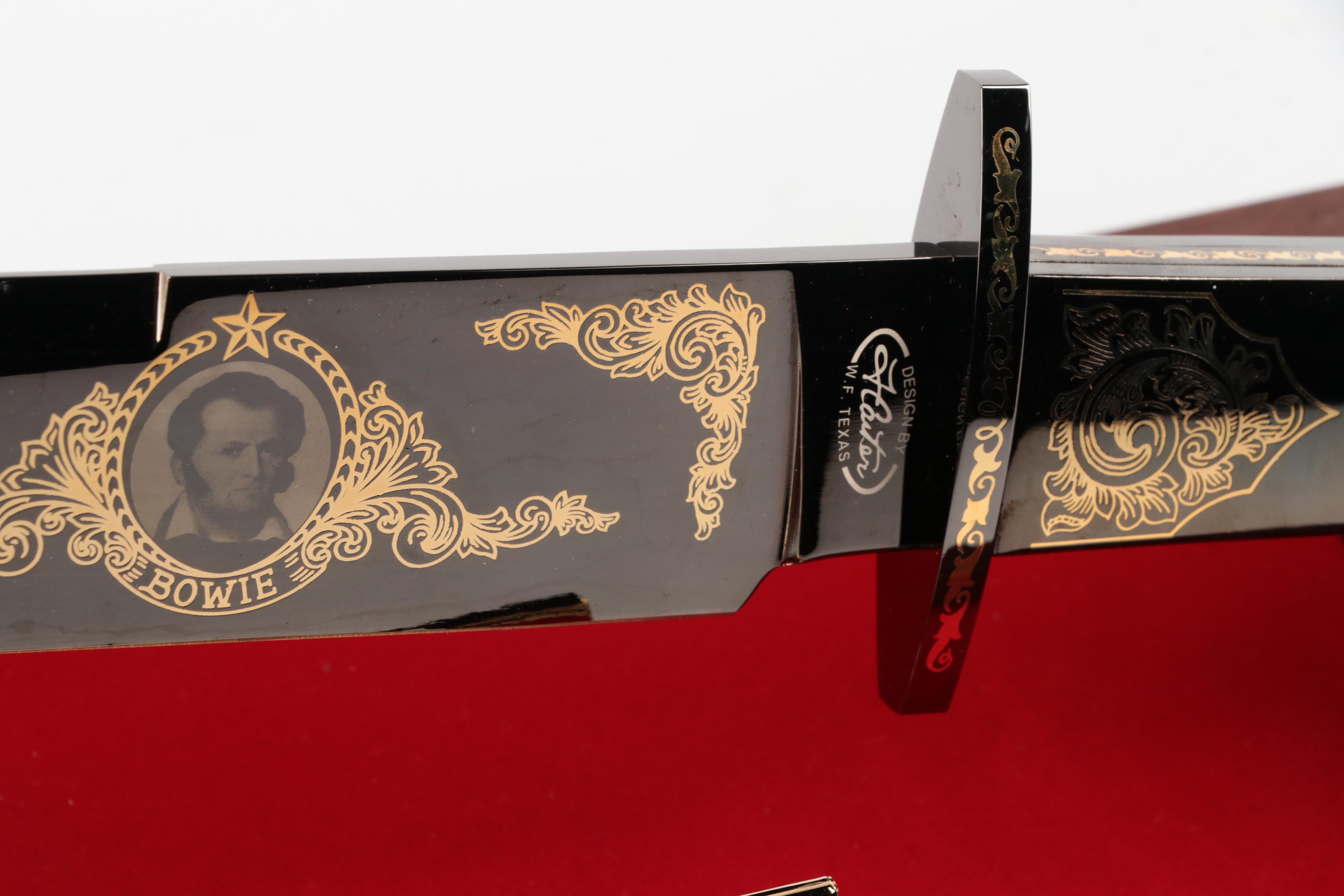 Gigand Jim Bowie Commemorative Bowie Knife and Display