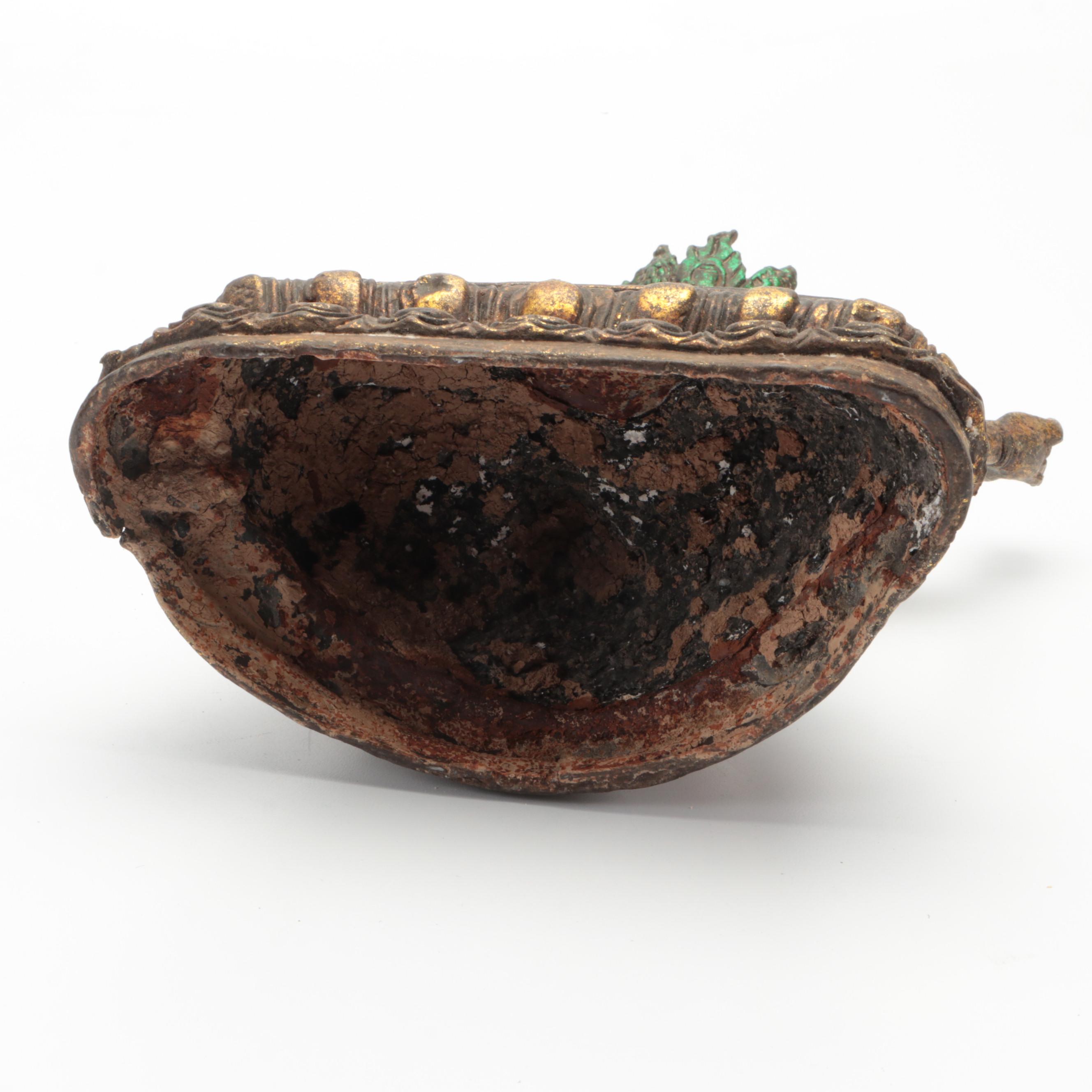 Tibetan Buddhist Cast Metal Deity and Amitabha Buddha Sculptures