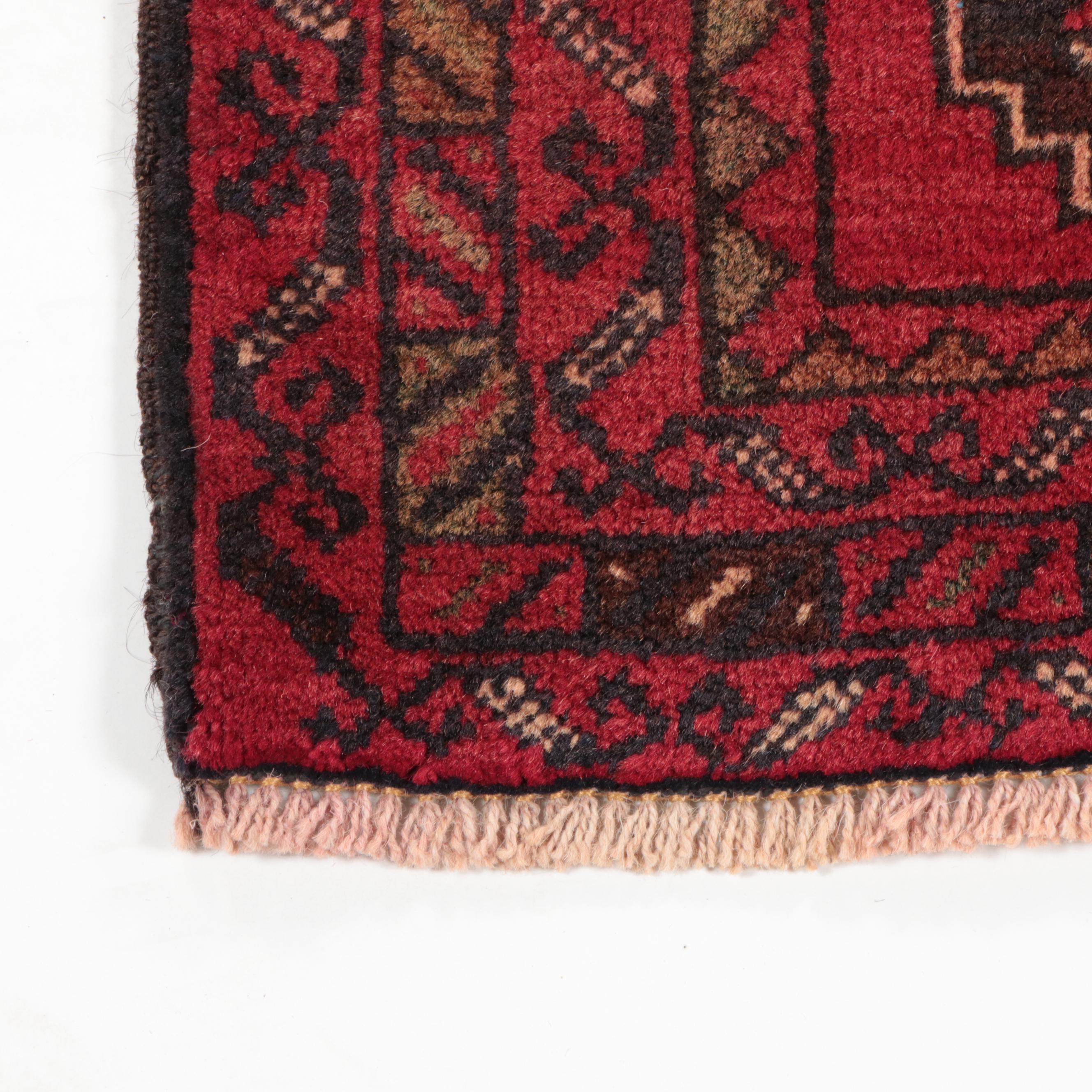 2'6 x 4'3 Hand-Knotted Afghan Turkmen Accent Rug