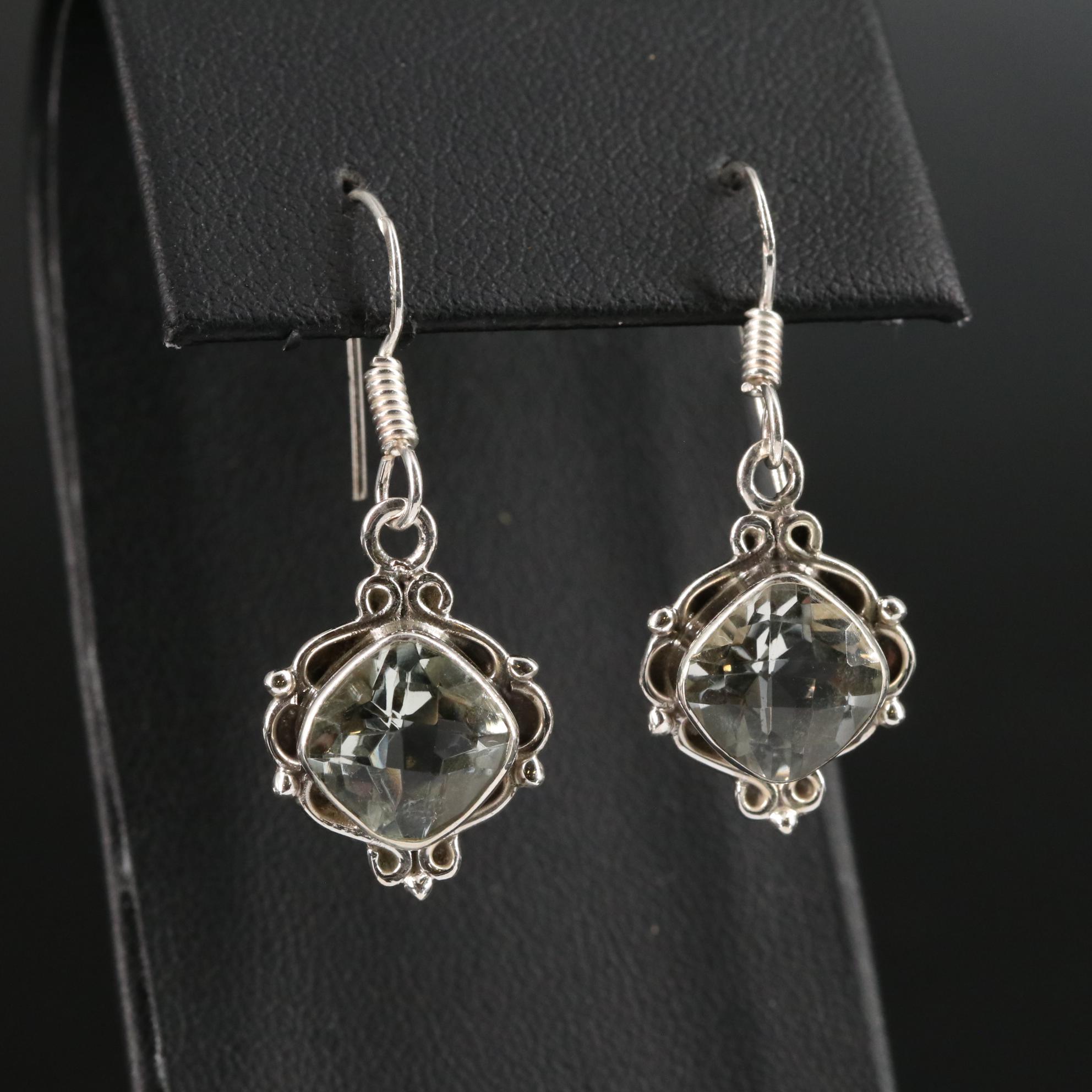 Sterling Peridot Drop Earrings