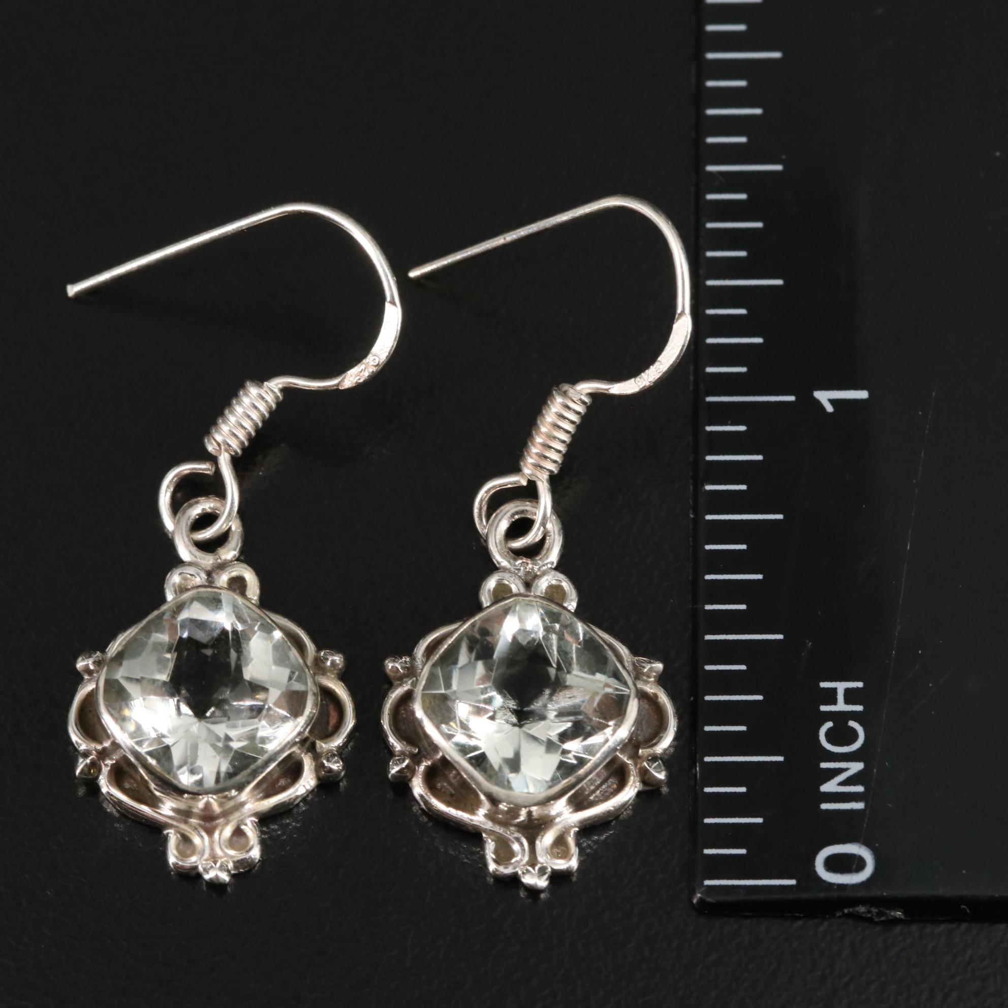 Sterling Peridot Drop Earrings