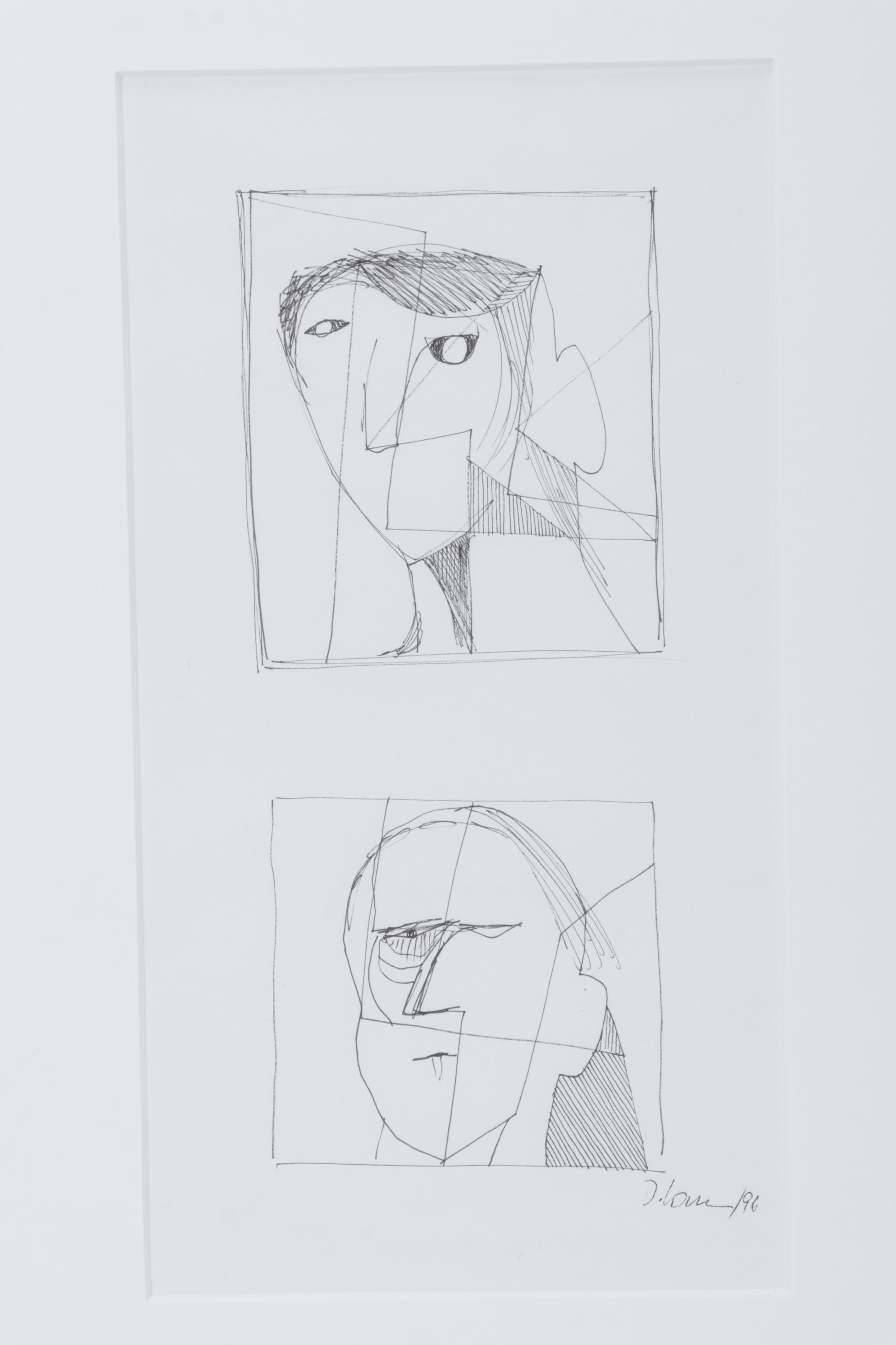 David Louis Ink Drawing "Untitled Study #10," 1996