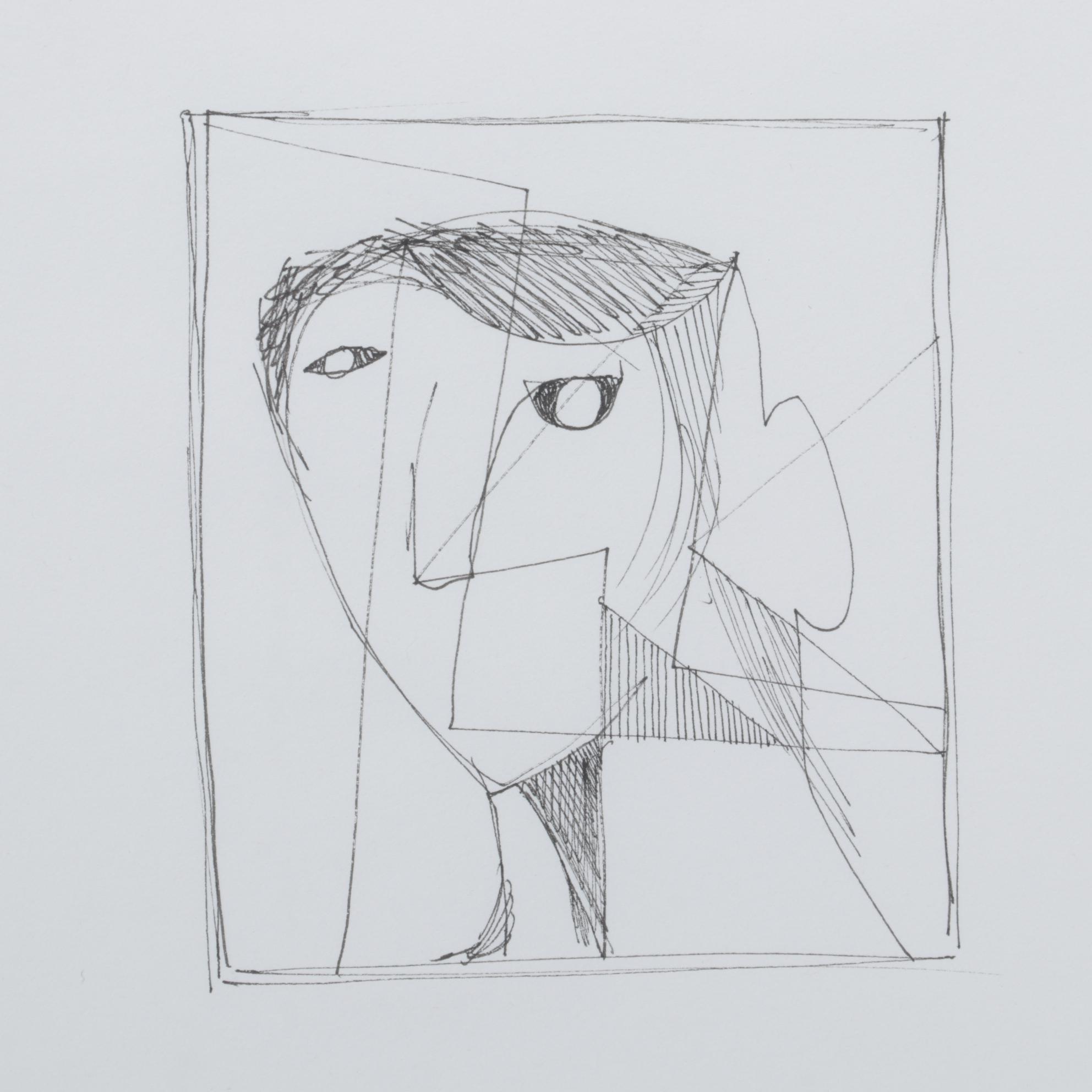 David Louis Ink Drawing "Untitled Study #10," 1996