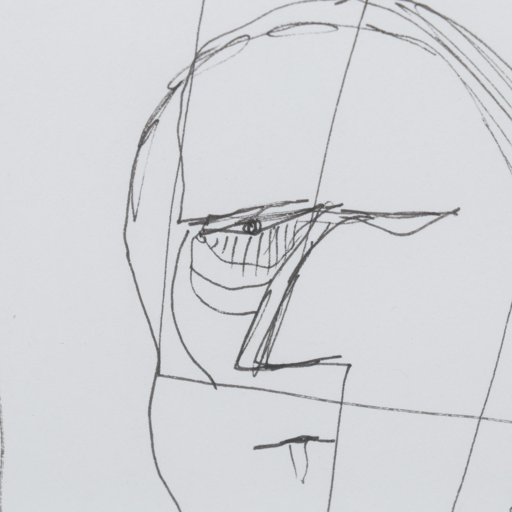 David Louis Ink Drawing "Untitled Study #10," 1996