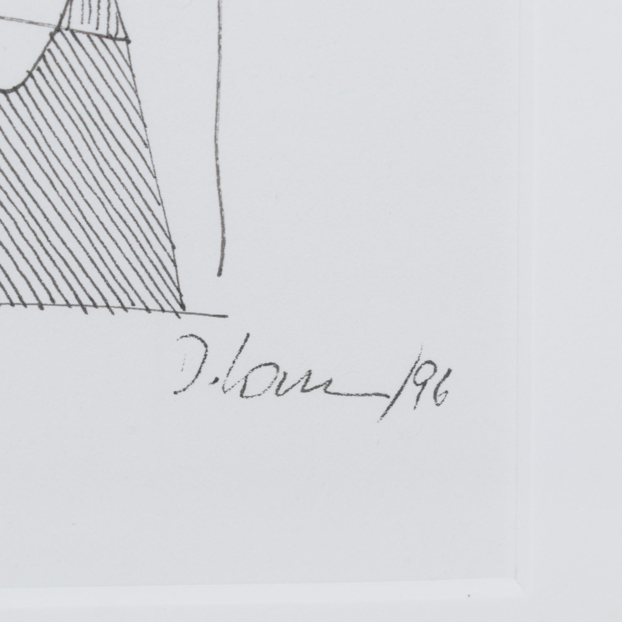 David Louis Ink Drawing "Untitled Study #10," 1996