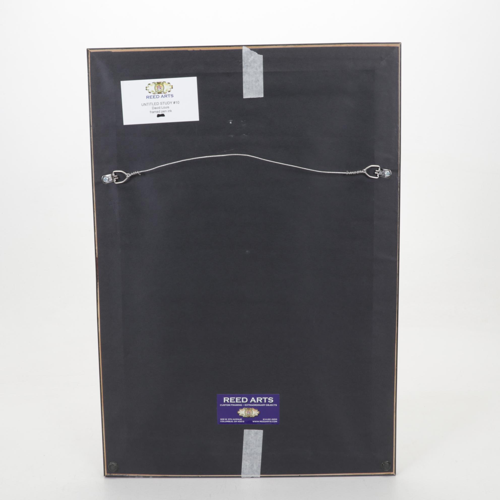 David Louis Ink Drawing "Untitled Study #10," 1996