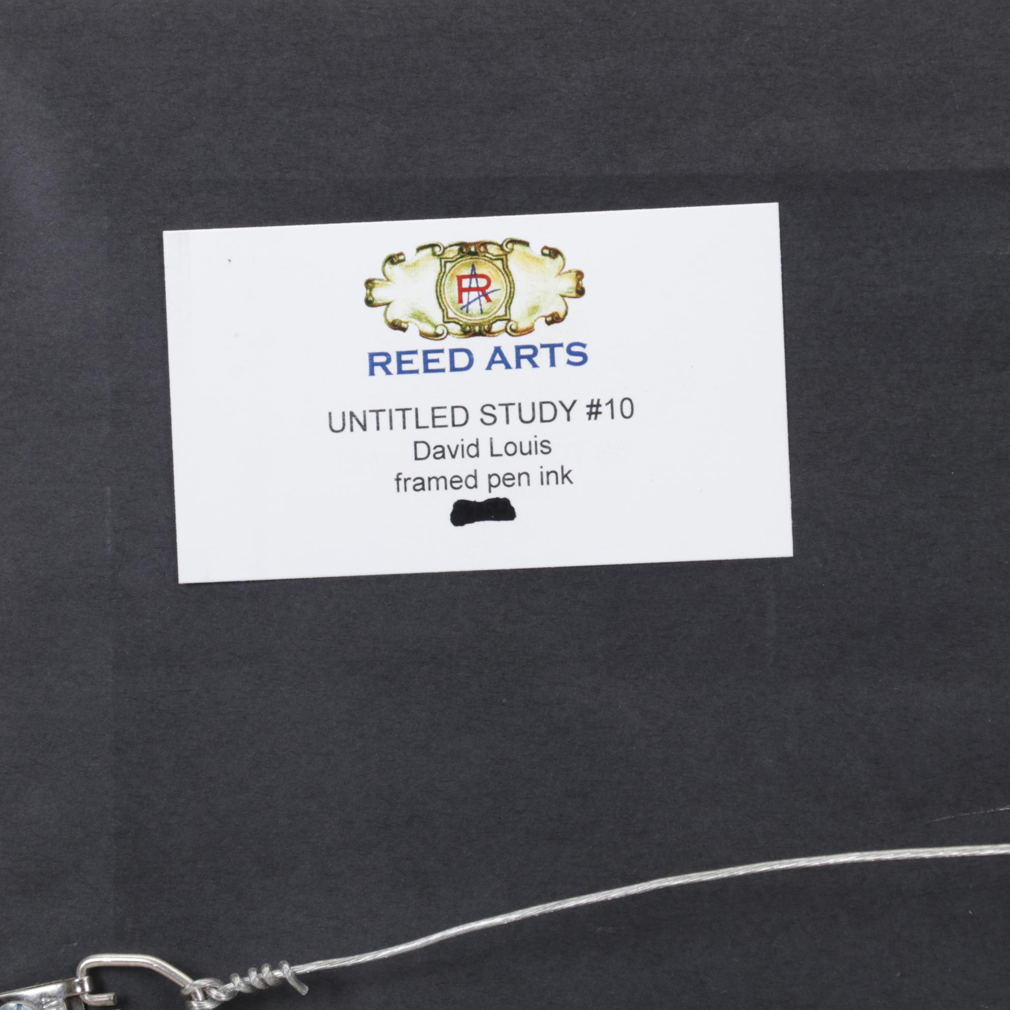 David Louis Ink Drawing "Untitled Study #10," 1996