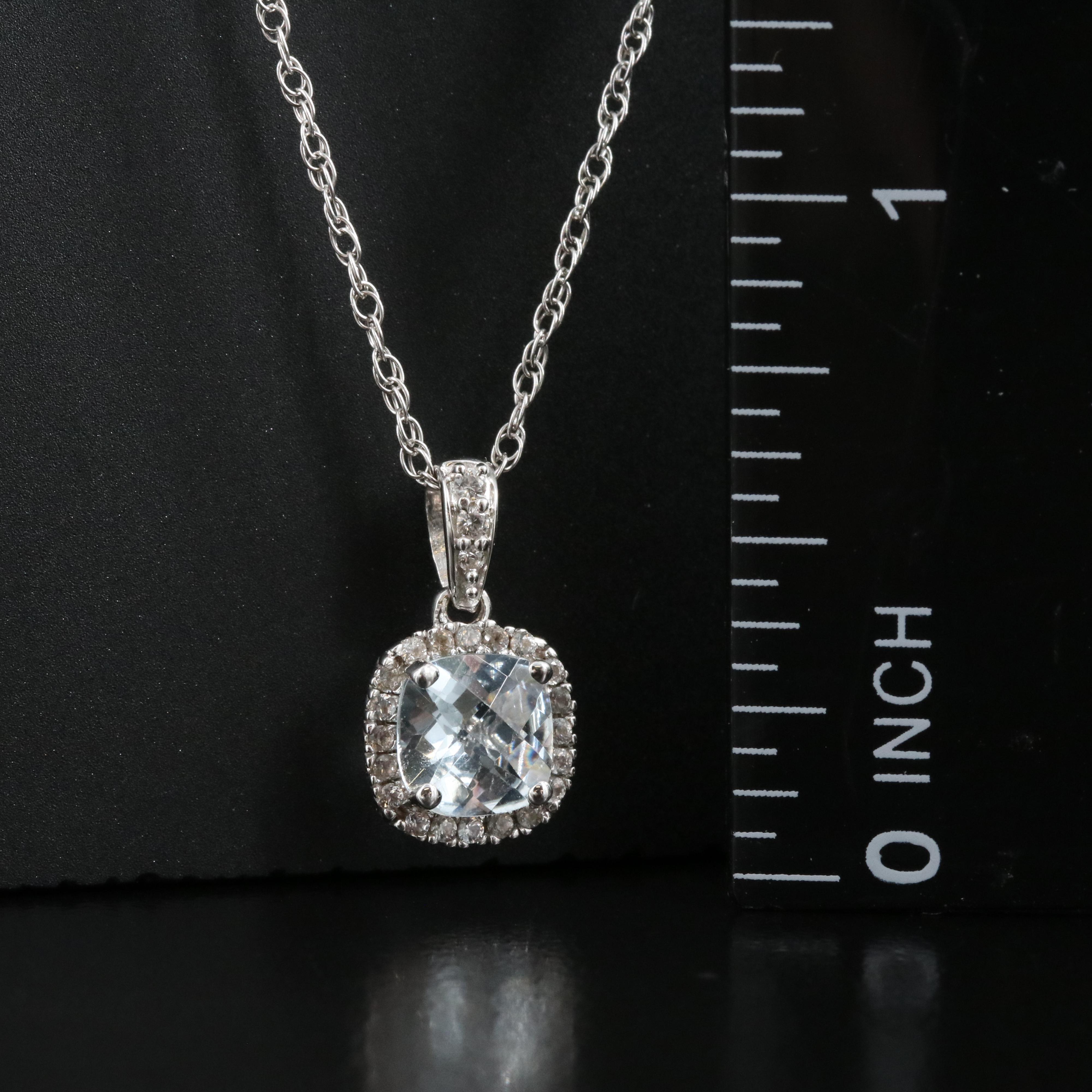 Sterling Aquamarine and Sapphire Necklace