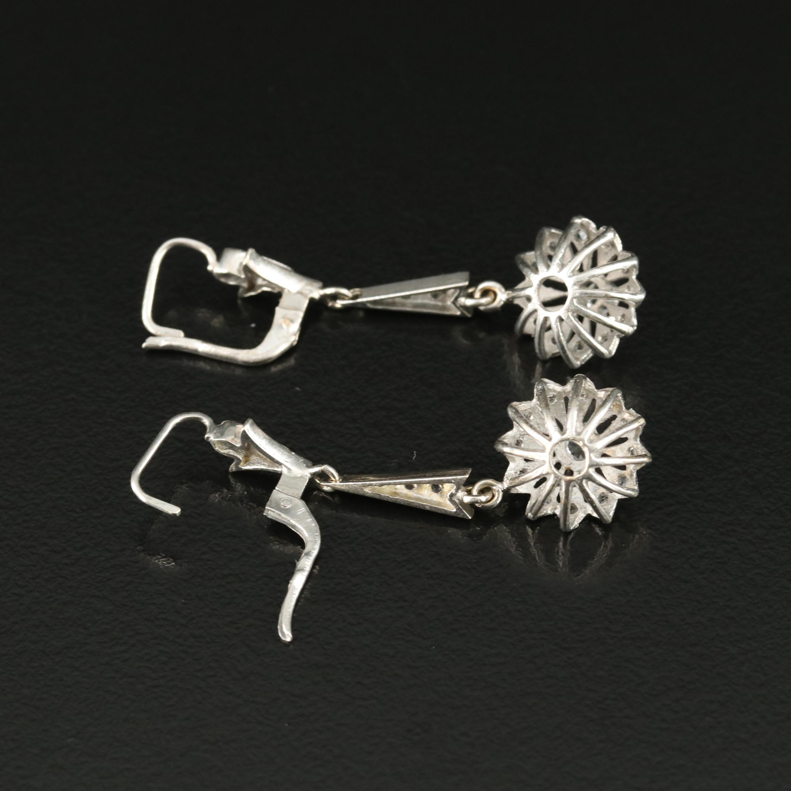 1950s 14K Spinel Starburst Drop Earrings