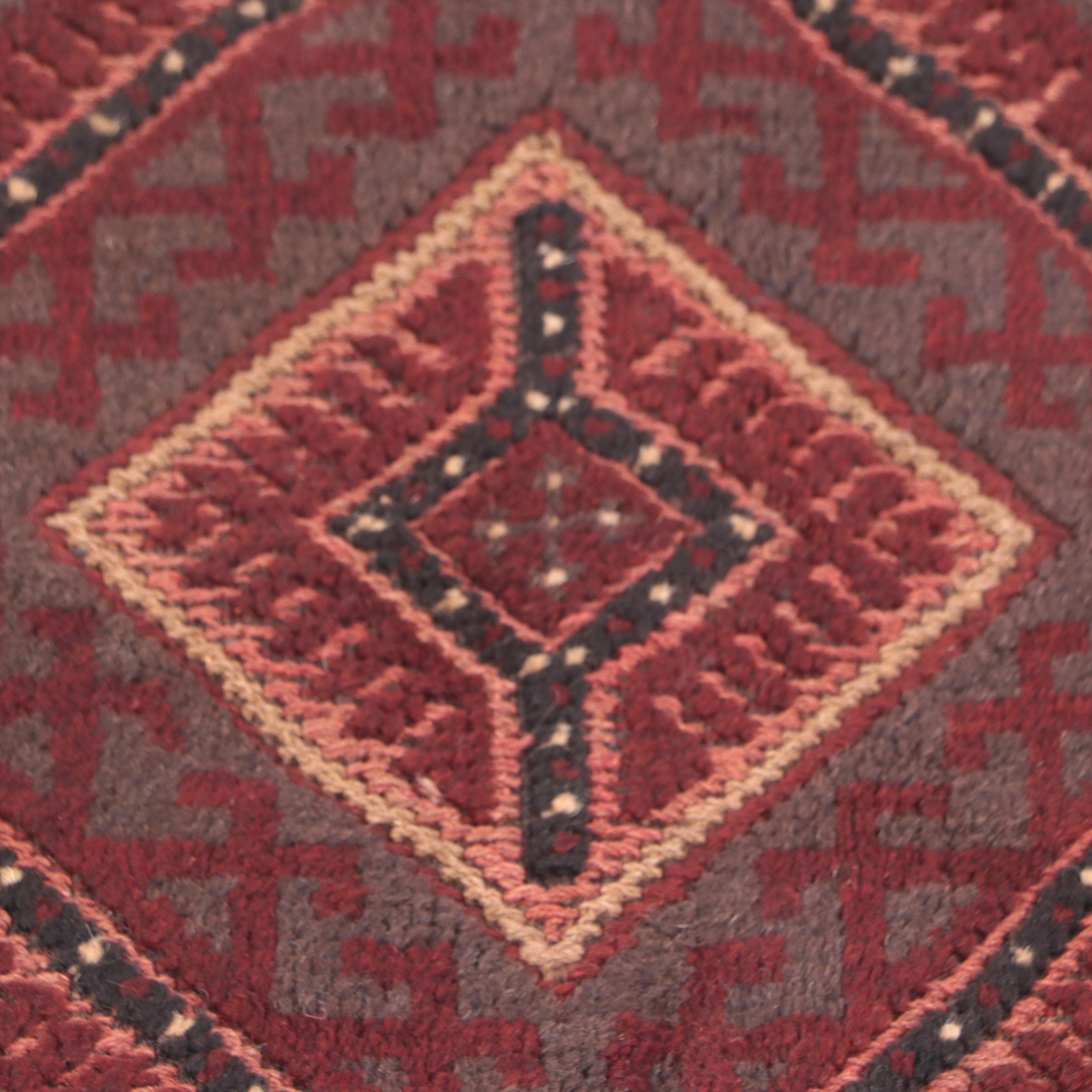 1'11 x 8'2 Hand-Knotted Afghan Mixed Technique Carpet Runner