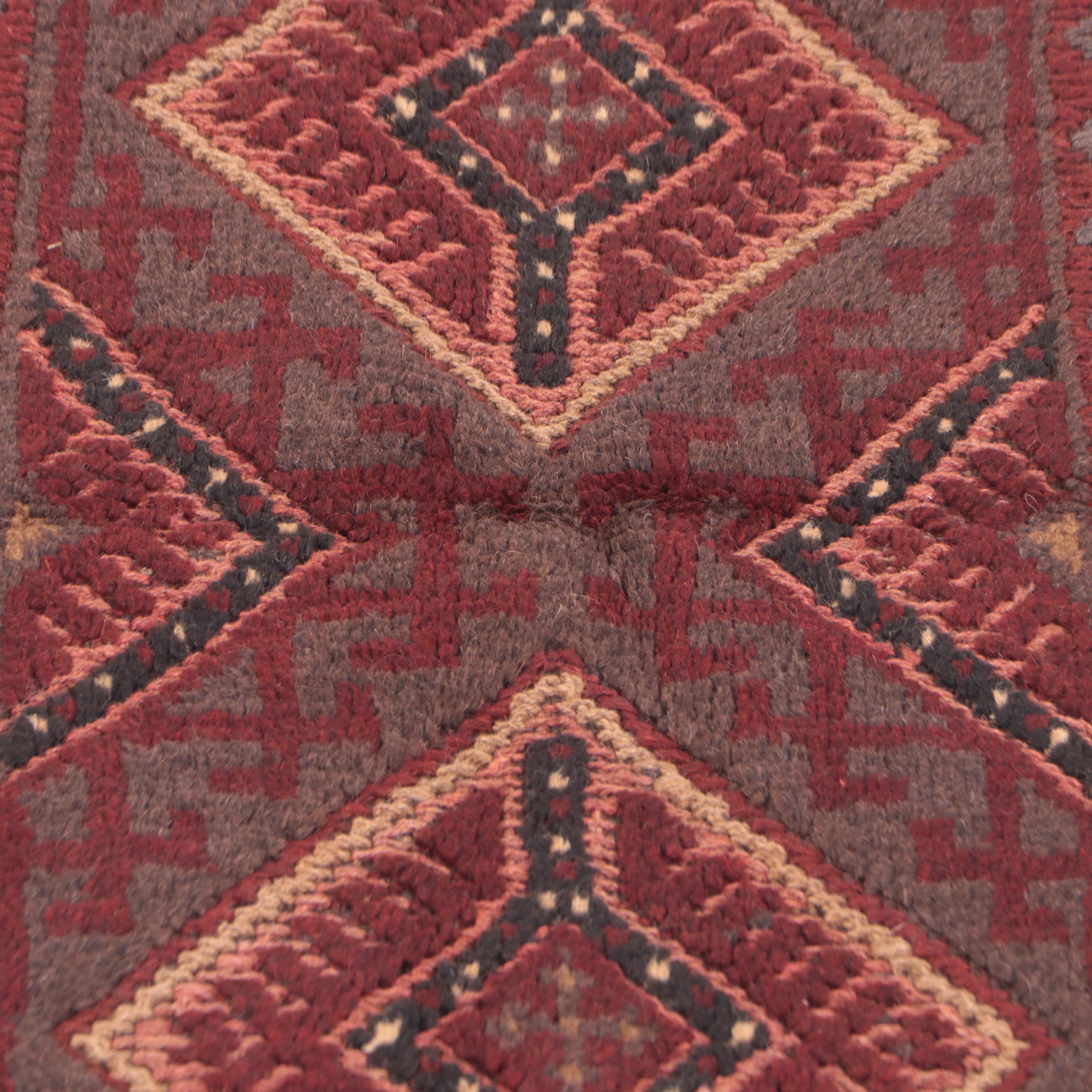 1'11 x 8'2 Hand-Knotted Afghan Mixed Technique Carpet Runner