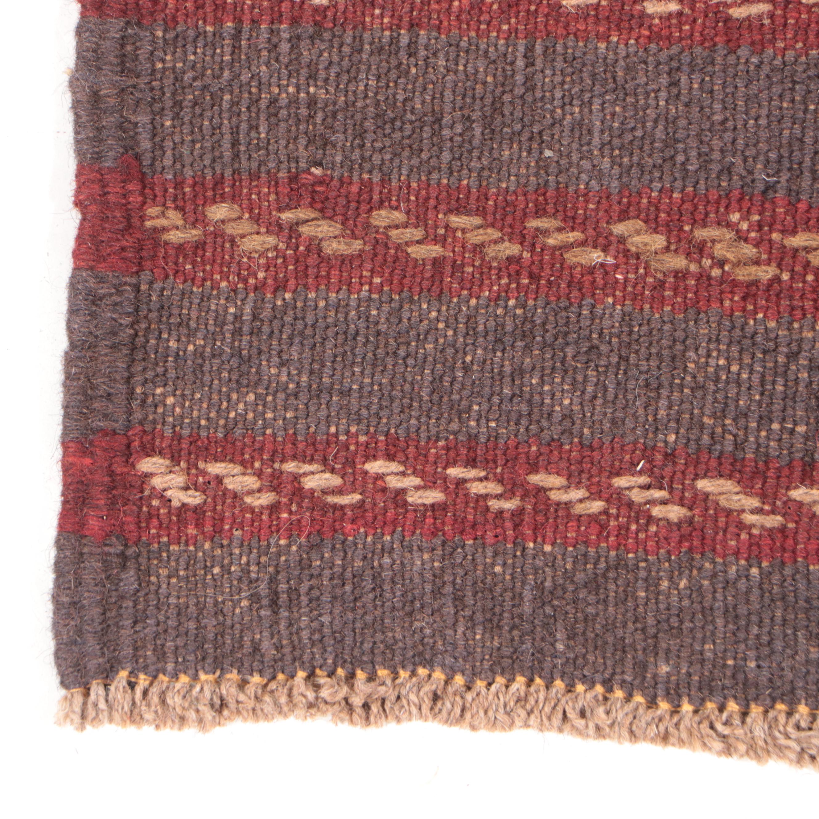 1'11 x 8'2 Hand-Knotted Afghan Mixed Technique Carpet Runner