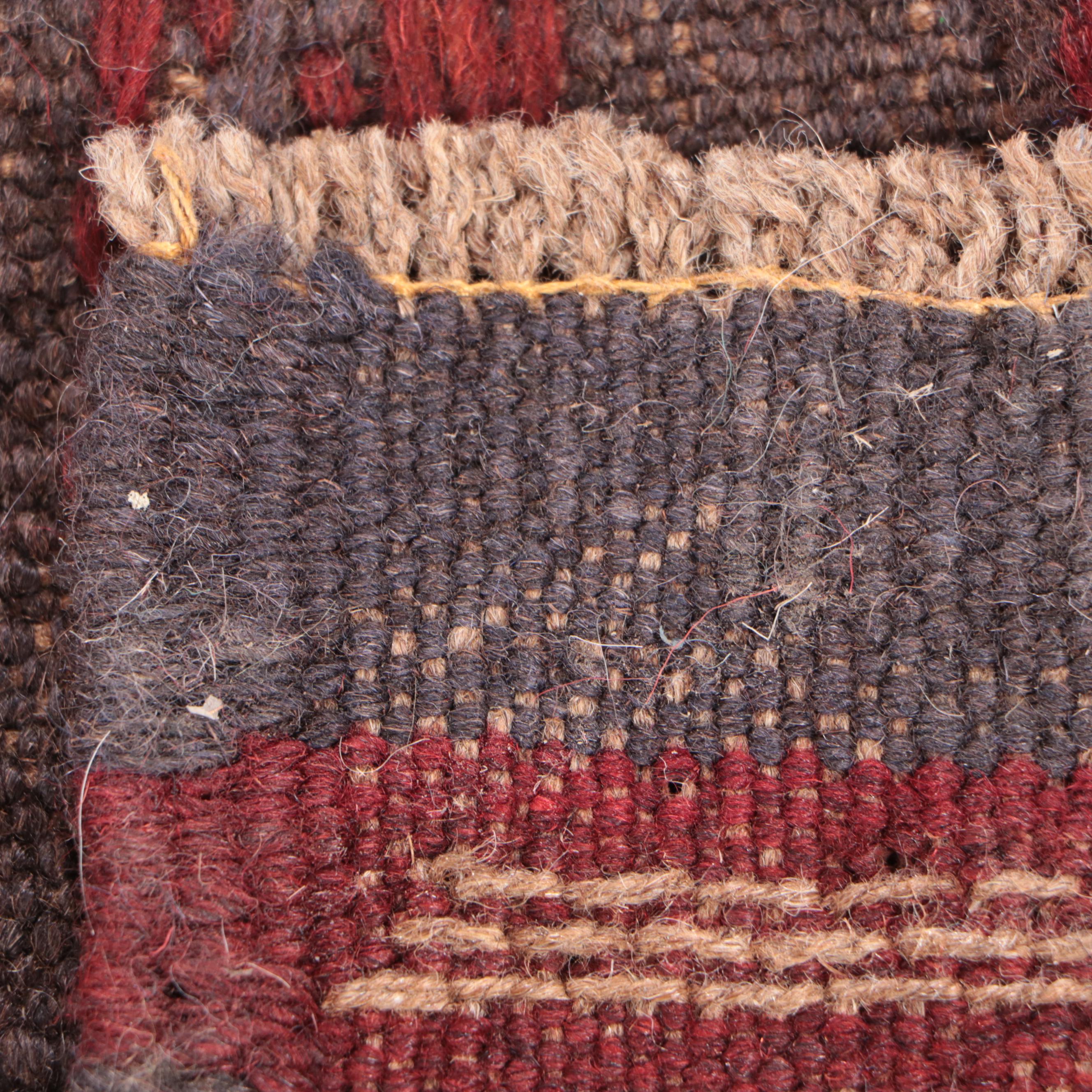 1'11 x 8'2 Hand-Knotted Afghan Mixed Technique Carpet Runner