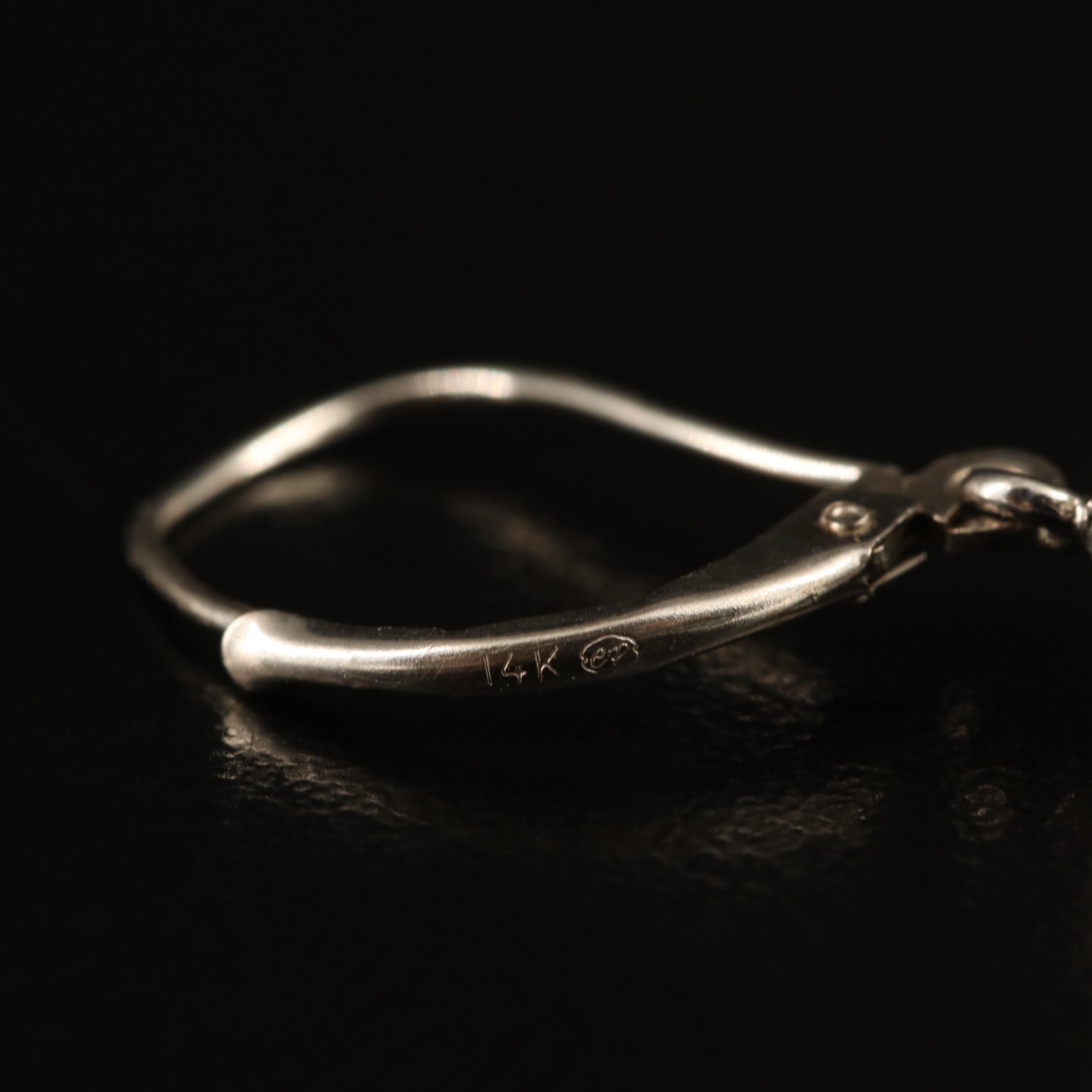 14K Pearl Pendant Earrings