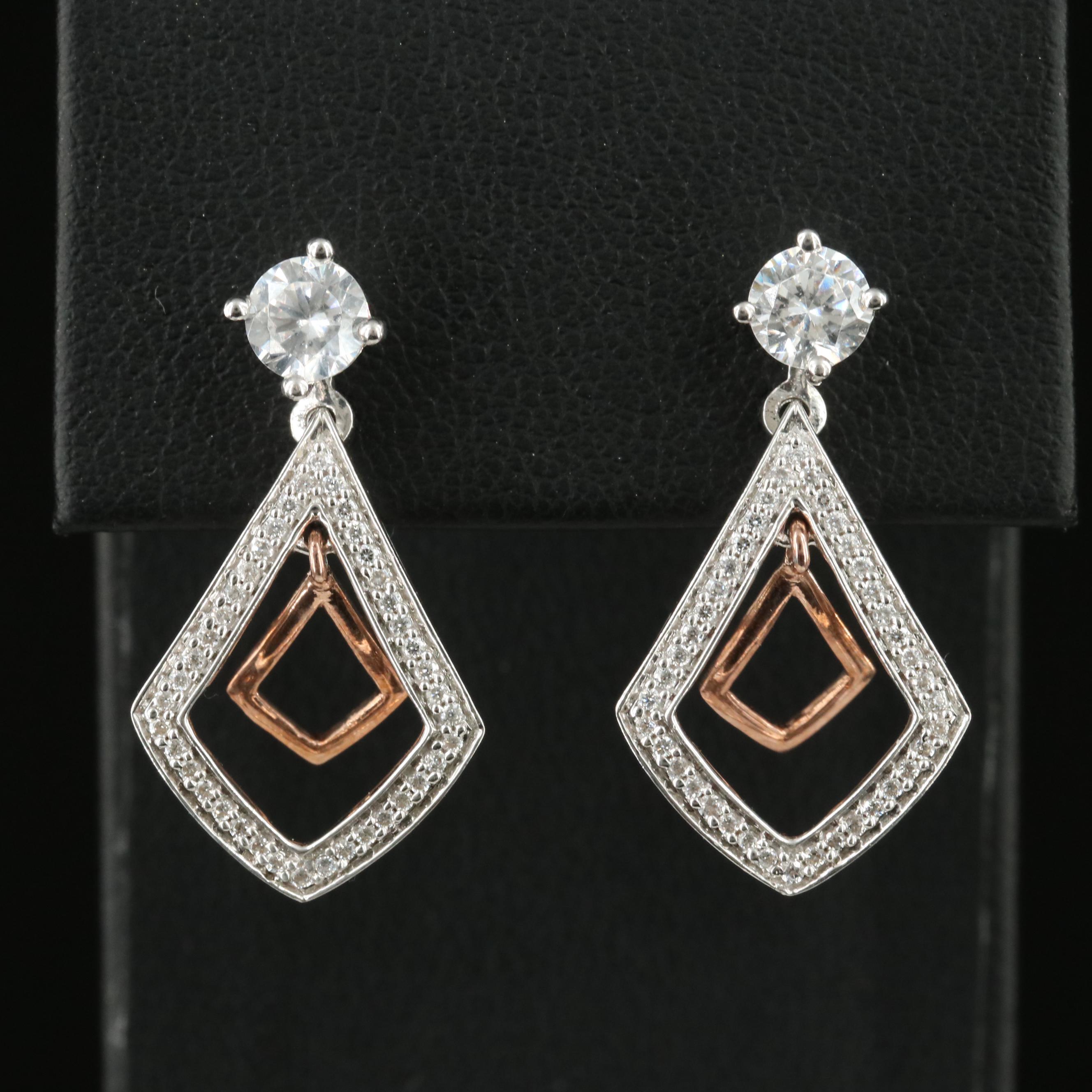 Sterling Cubic Zirconia Earrings with Enhancers