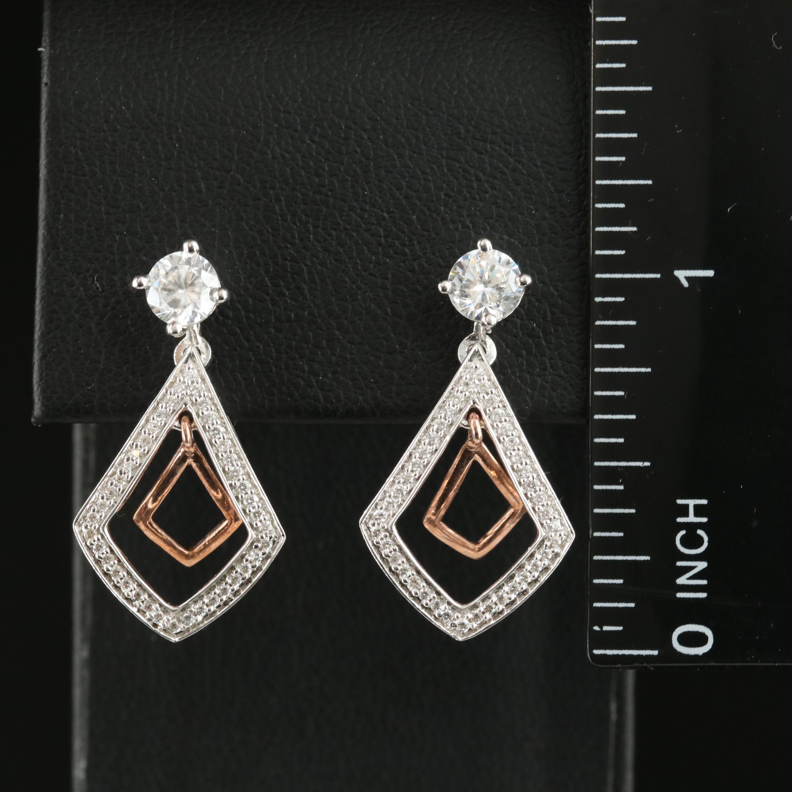 Sterling Cubic Zirconia Earrings with Enhancers