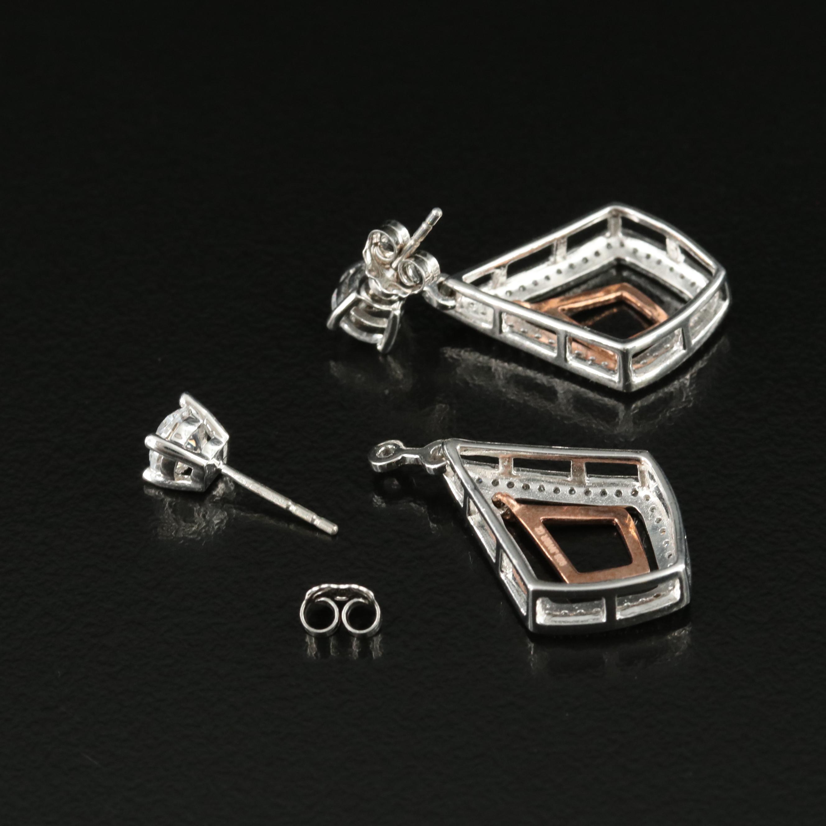 Sterling Cubic Zirconia Earrings with Enhancers