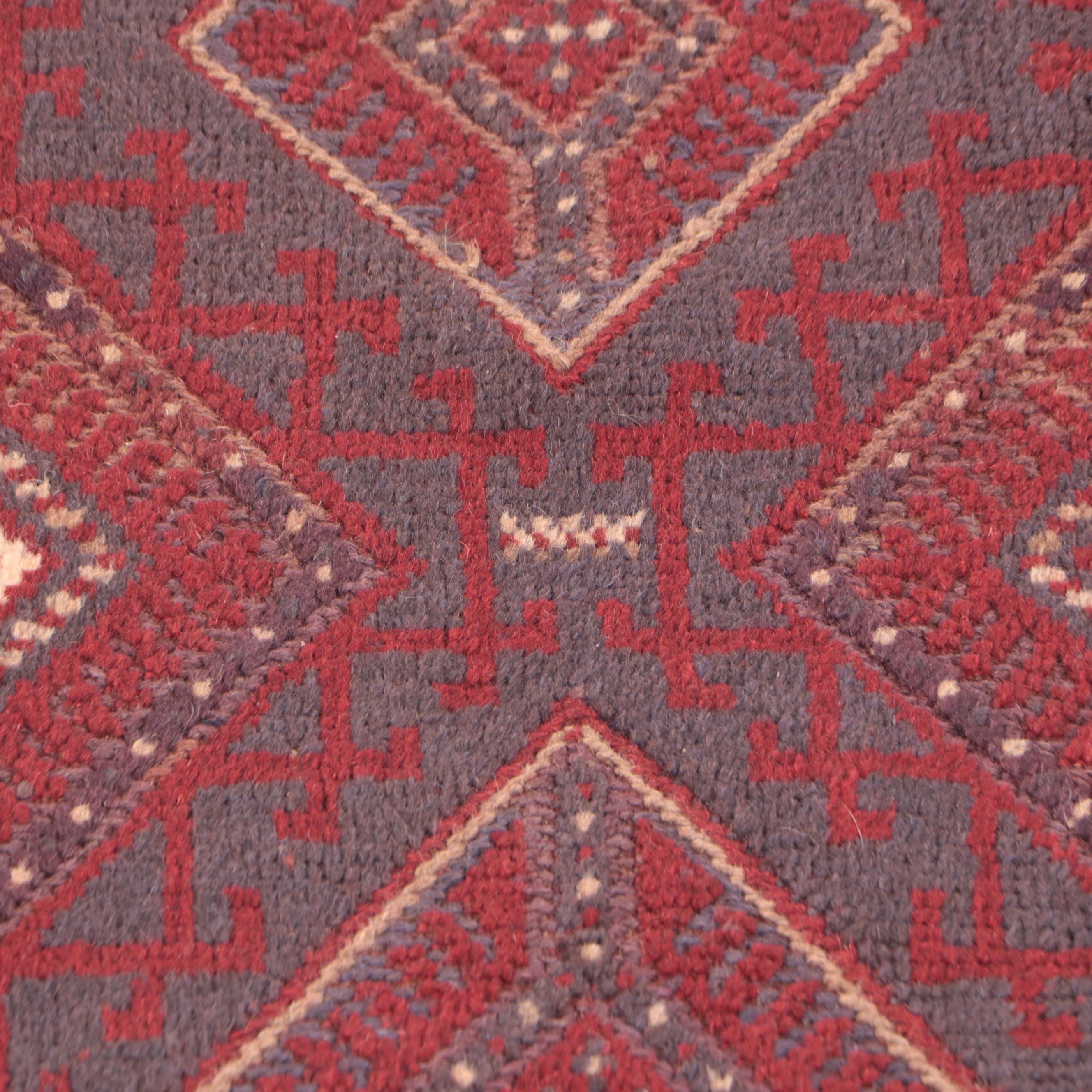 1'11 x 8'11 Hand-Knotted Afghan Mixed Technique Carpet Runner