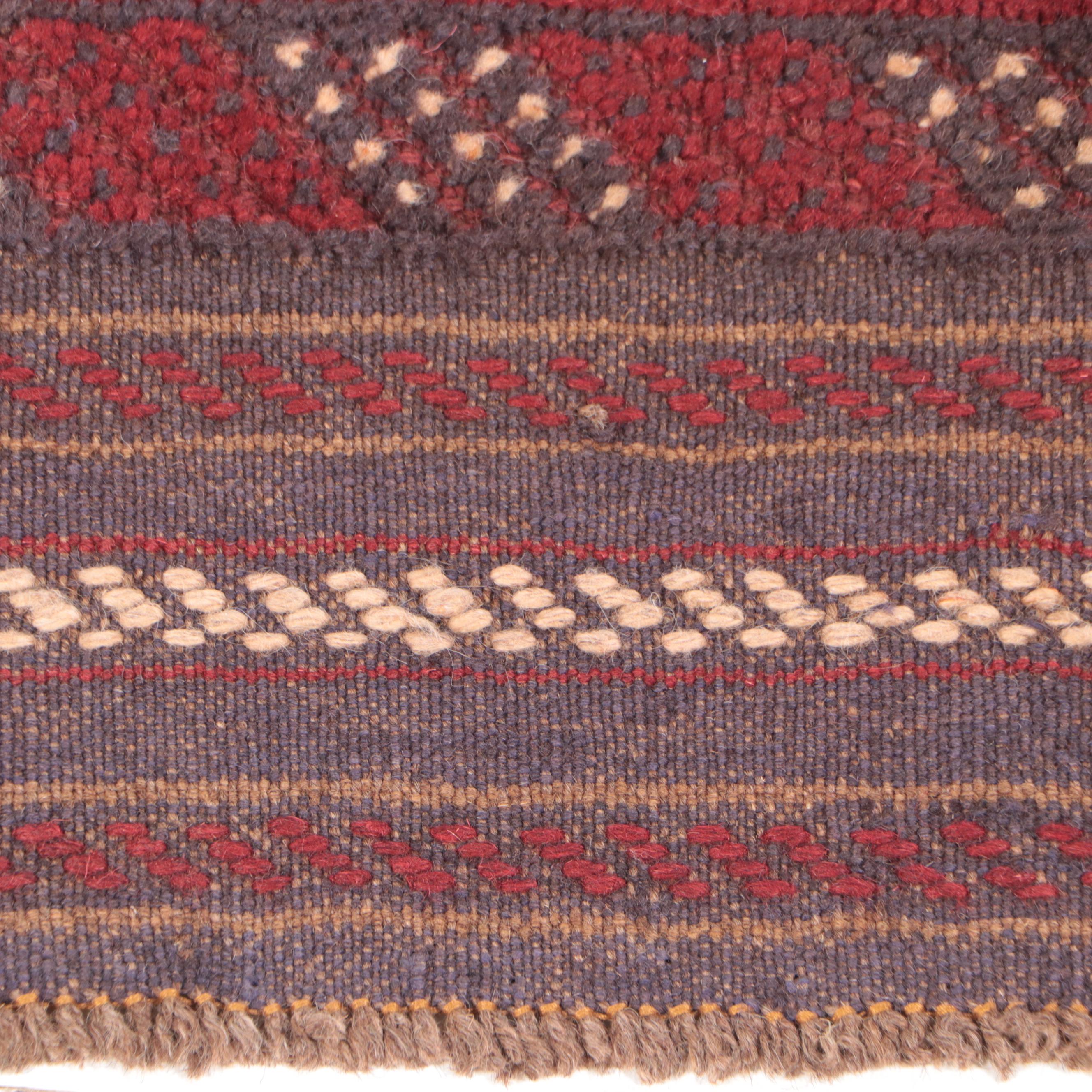 1'11 x 8'11 Hand-Knotted Afghan Mixed Technique Carpet Runner