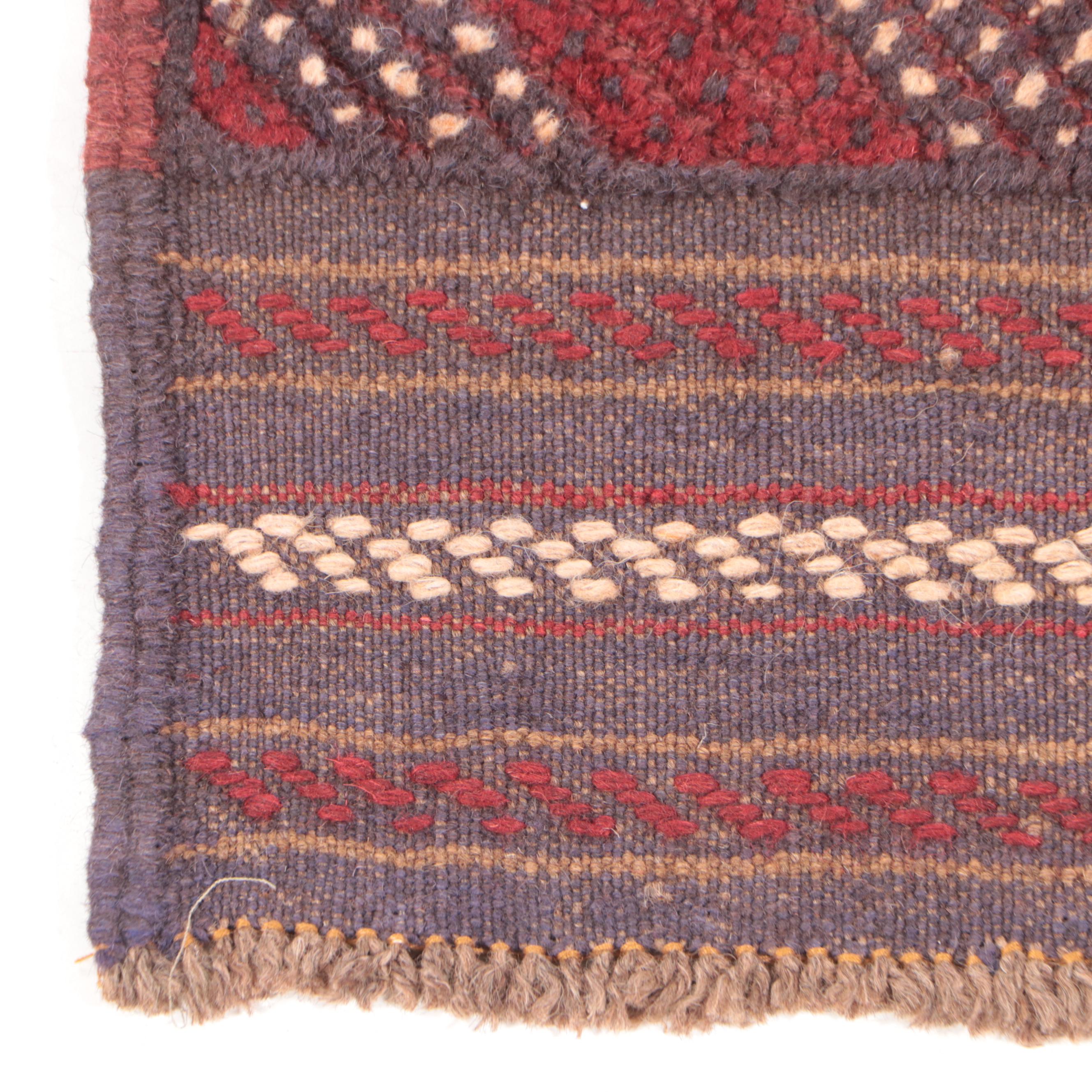 1'11 x 8'11 Hand-Knotted Afghan Mixed Technique Carpet Runner