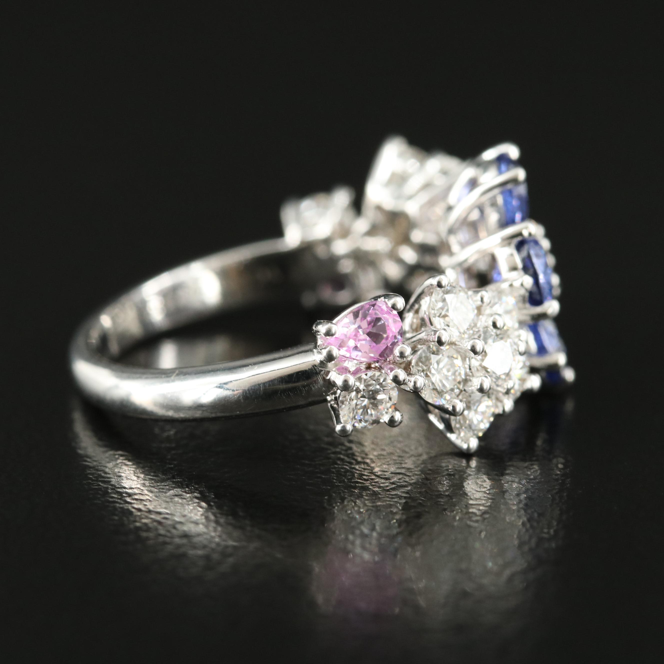 Van Cleef & Arpels "Folie des Prés" 1.31 CTW Diamond and 2.72 CTW Sapphire Ring