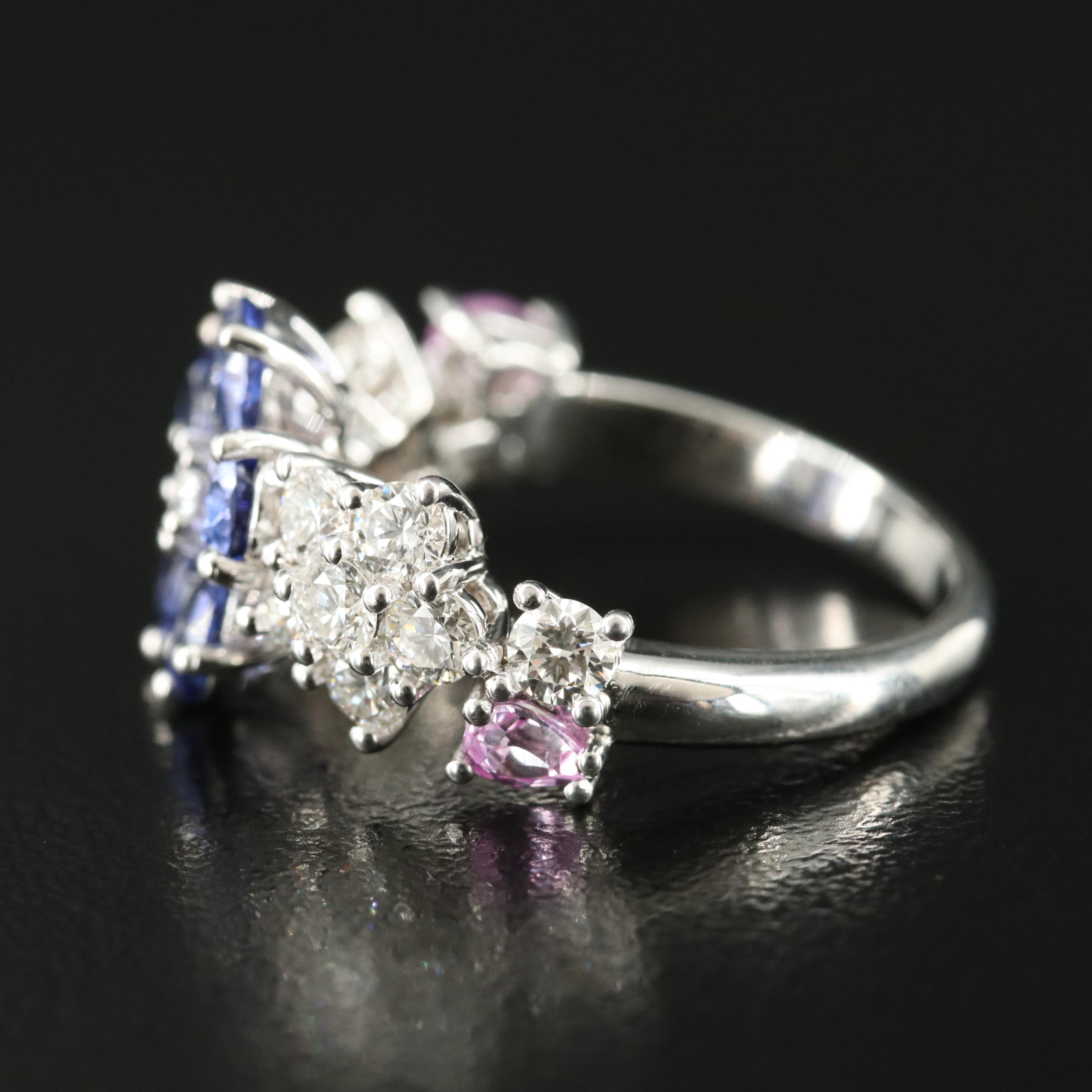 Van Cleef & Arpels "Folie des Prés" 1.31 CTW Diamond and 2.72 CTW Sapphire Ring