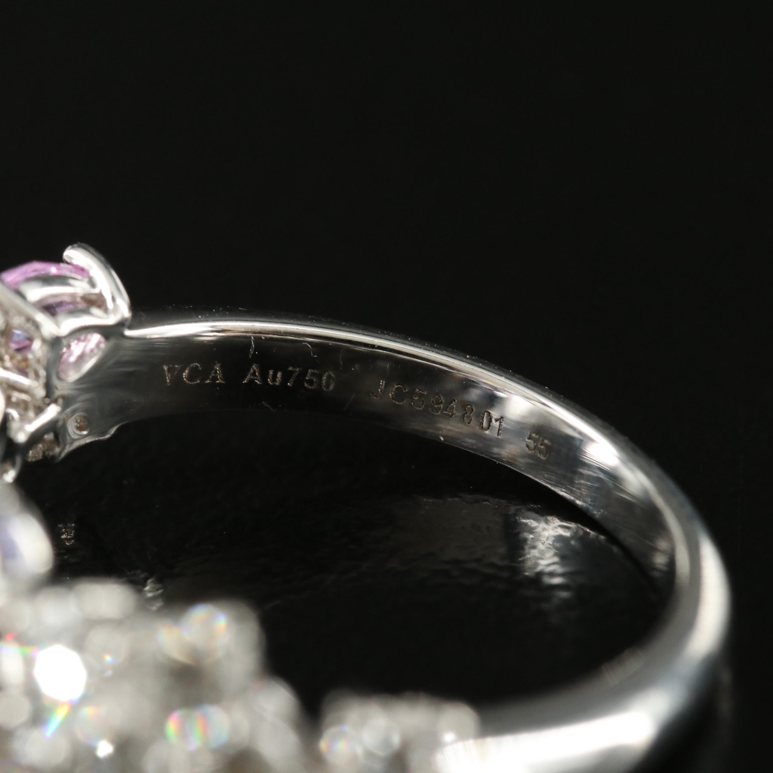 Van Cleef & Arpels "Folie des Prés" 1.31 CTW Diamond and 2.72 CTW Sapphire Ring