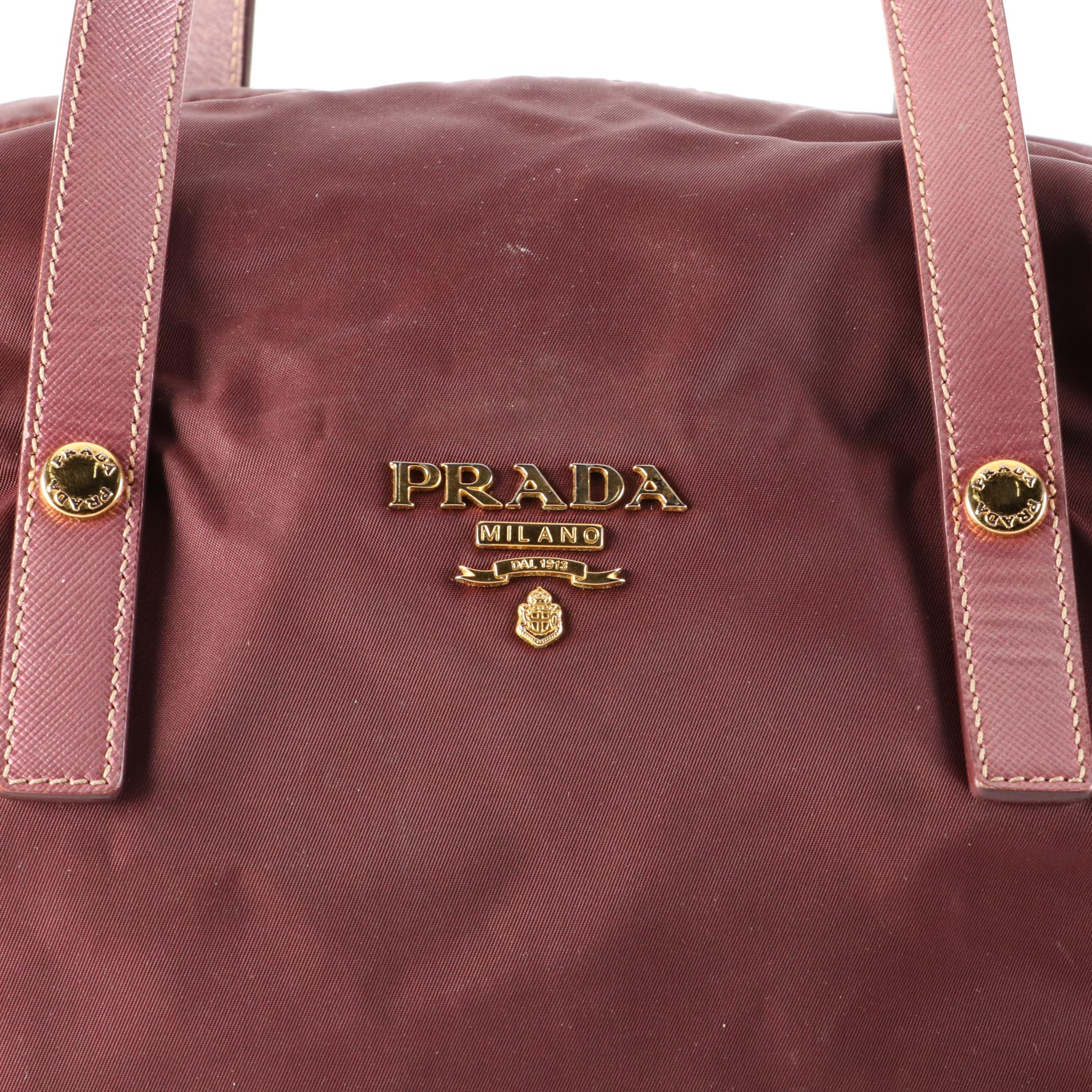 Prada Nylon Tessuto and Leather Shoulder Bag