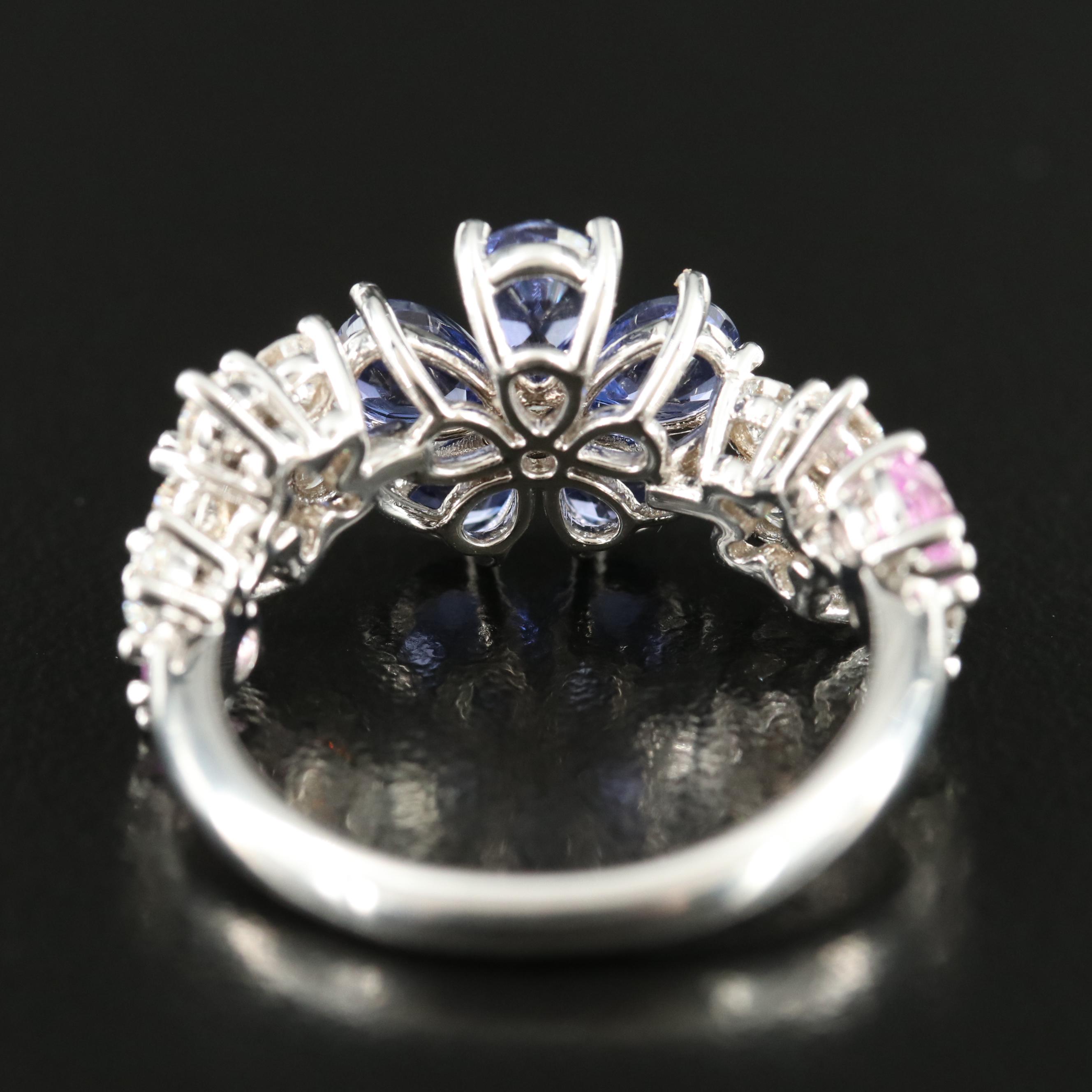 Van Cleef & Arpels "Folie des Prés" 1.31 CTW Diamond and 2.72 CTW Sapphire Ring