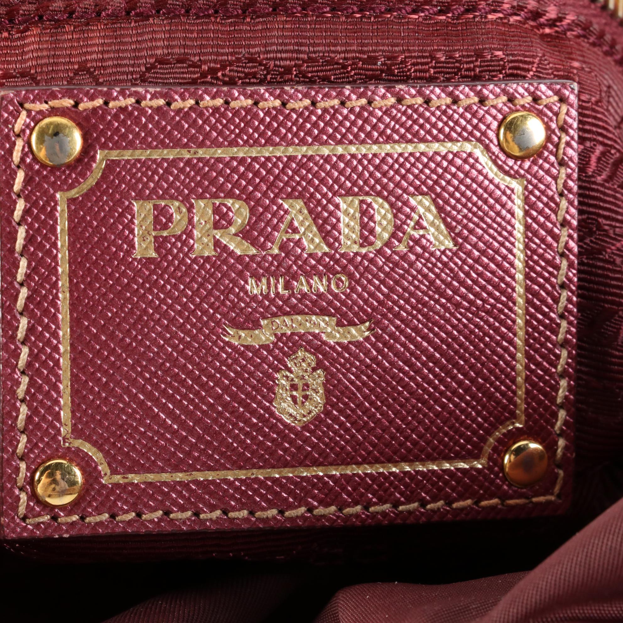 Prada Nylon Tessuto and Leather Shoulder Bag