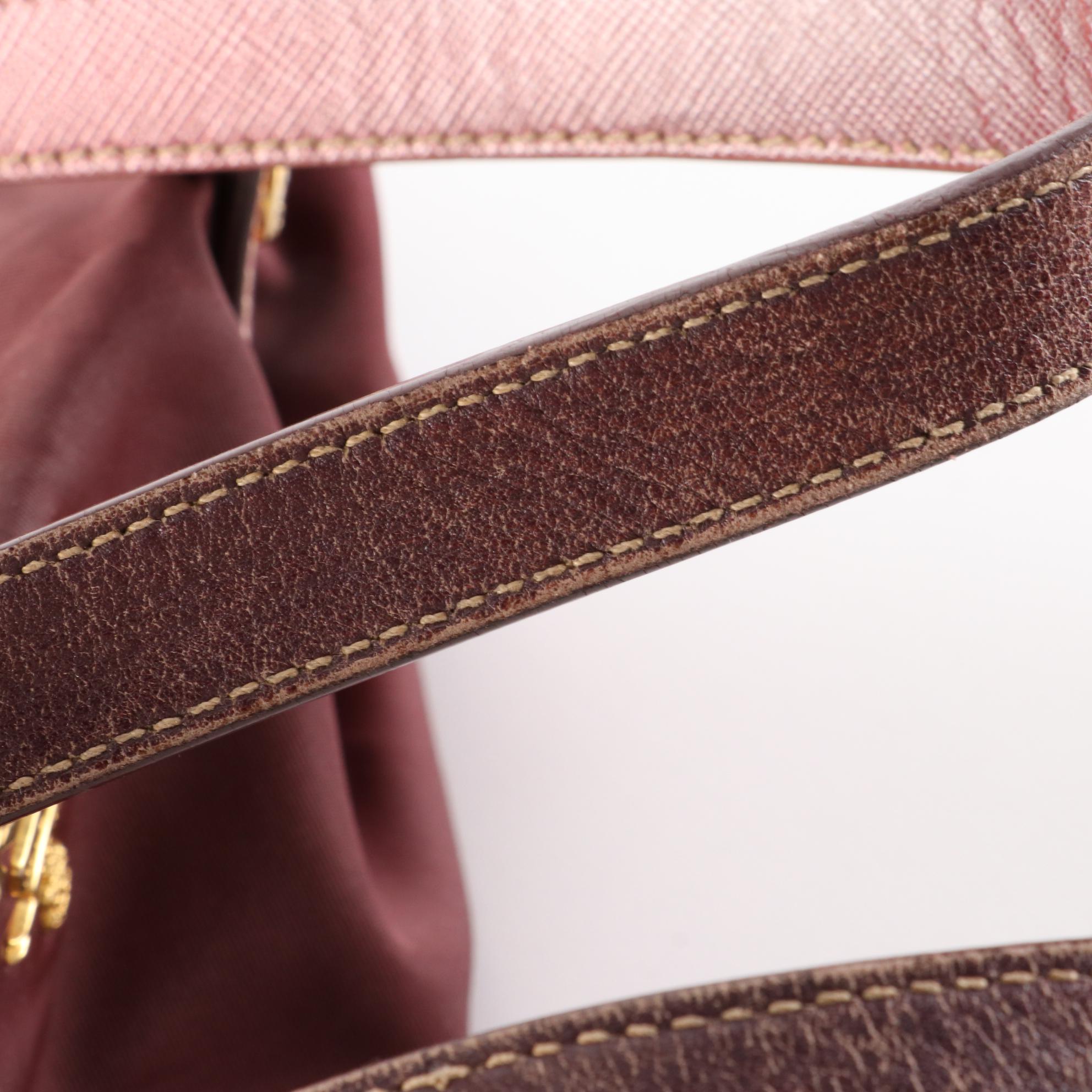 Prada Nylon Tessuto and Leather Shoulder Bag