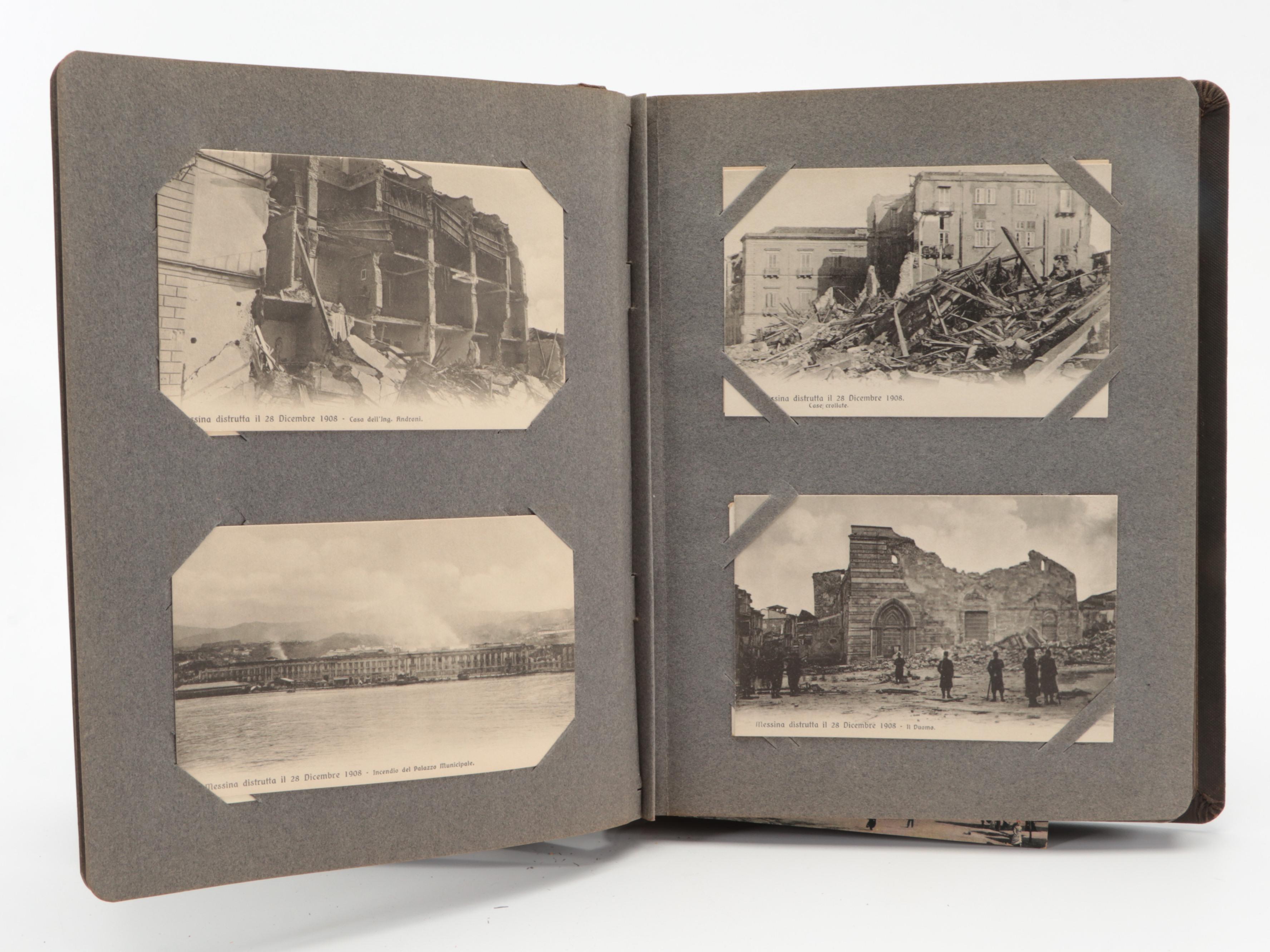 Postcard Albums with Travel Postcards and Stamps